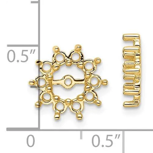 14k Fancy Diamond Earring Jacket Mountings No Stones Included