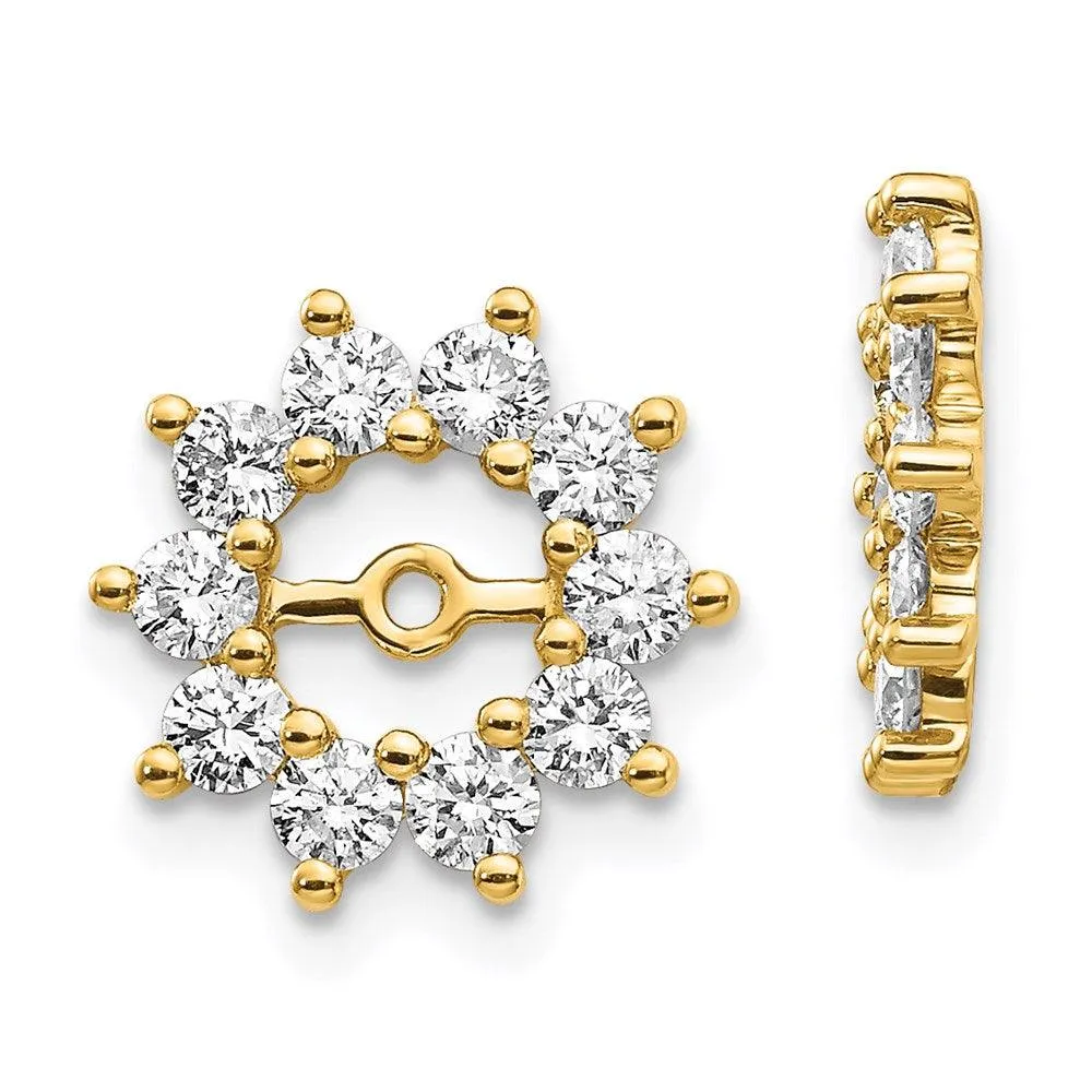 14k Fancy Diamond Earring Jacket Mountings No Stones Included