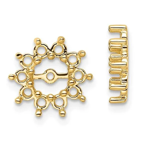 14k Fancy Diamond Earring Jacket Mountings No Stones Included