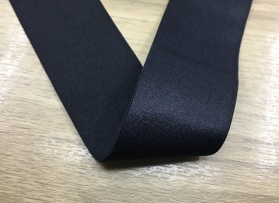 1.5 inch (40mm) Wide Satin Black Elastic Band