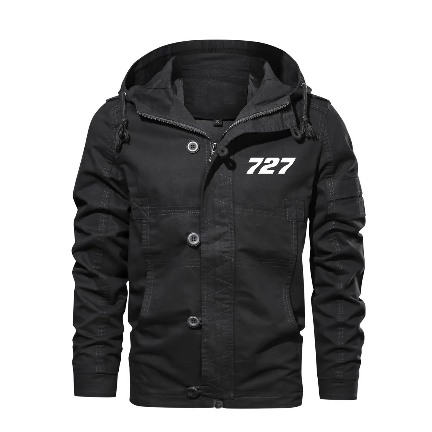 727 Flat Text Designed Cotton Jackets