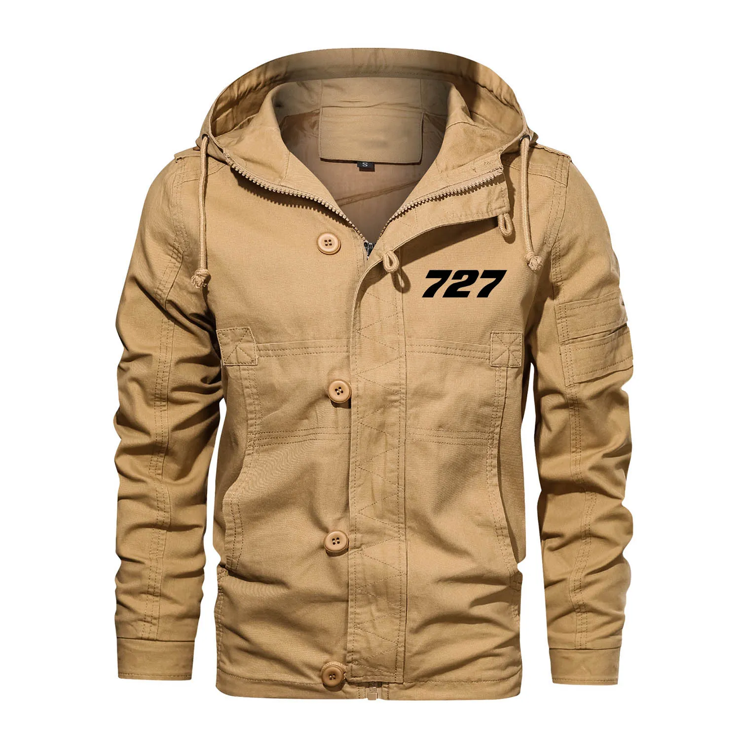 727 Flat Text Designed Cotton Jackets