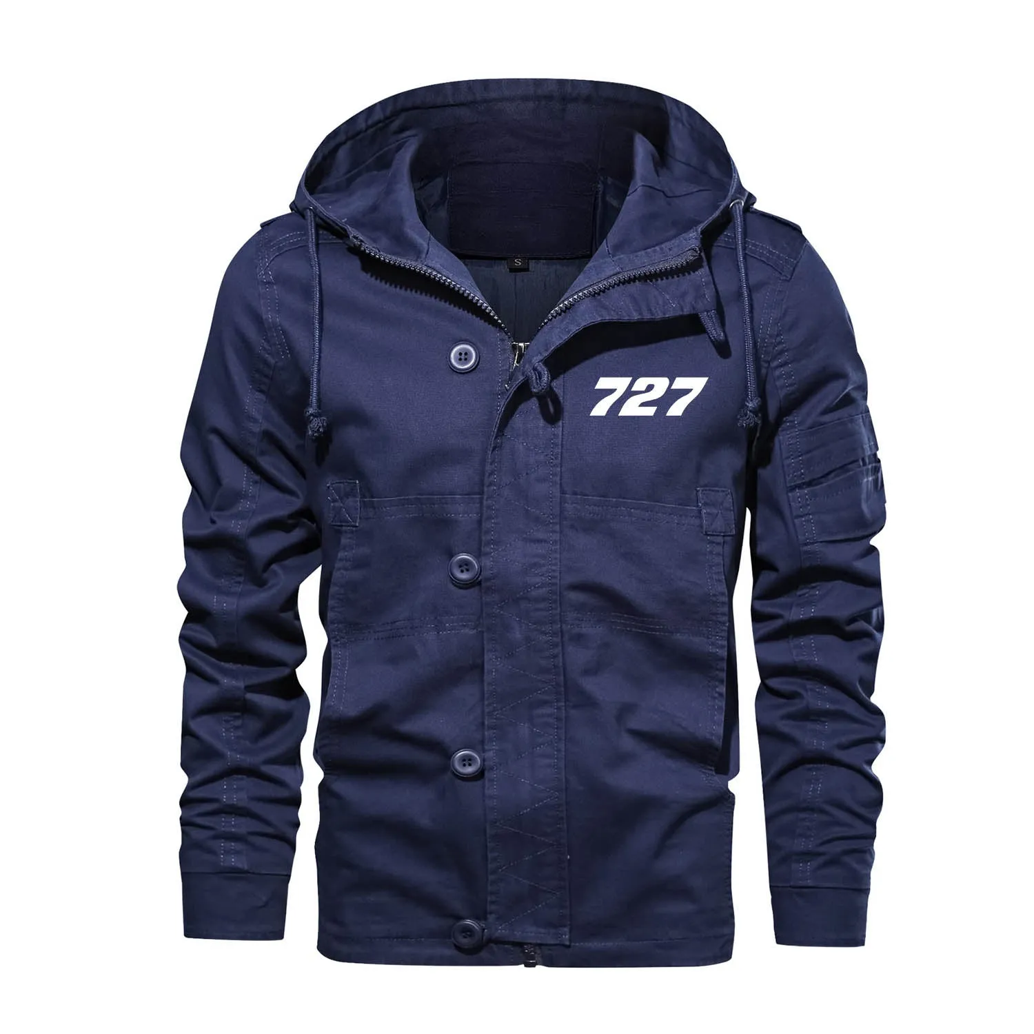 727 Flat Text Designed Cotton Jackets