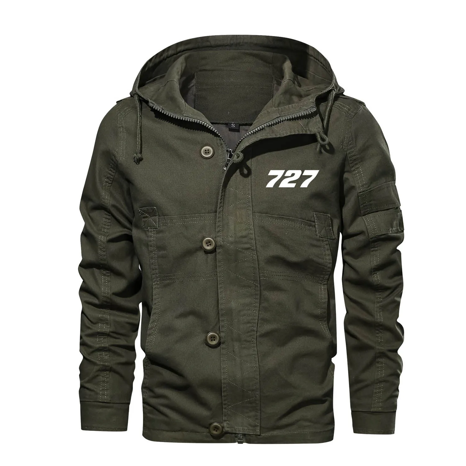 727 Flat Text Designed Cotton Jackets
