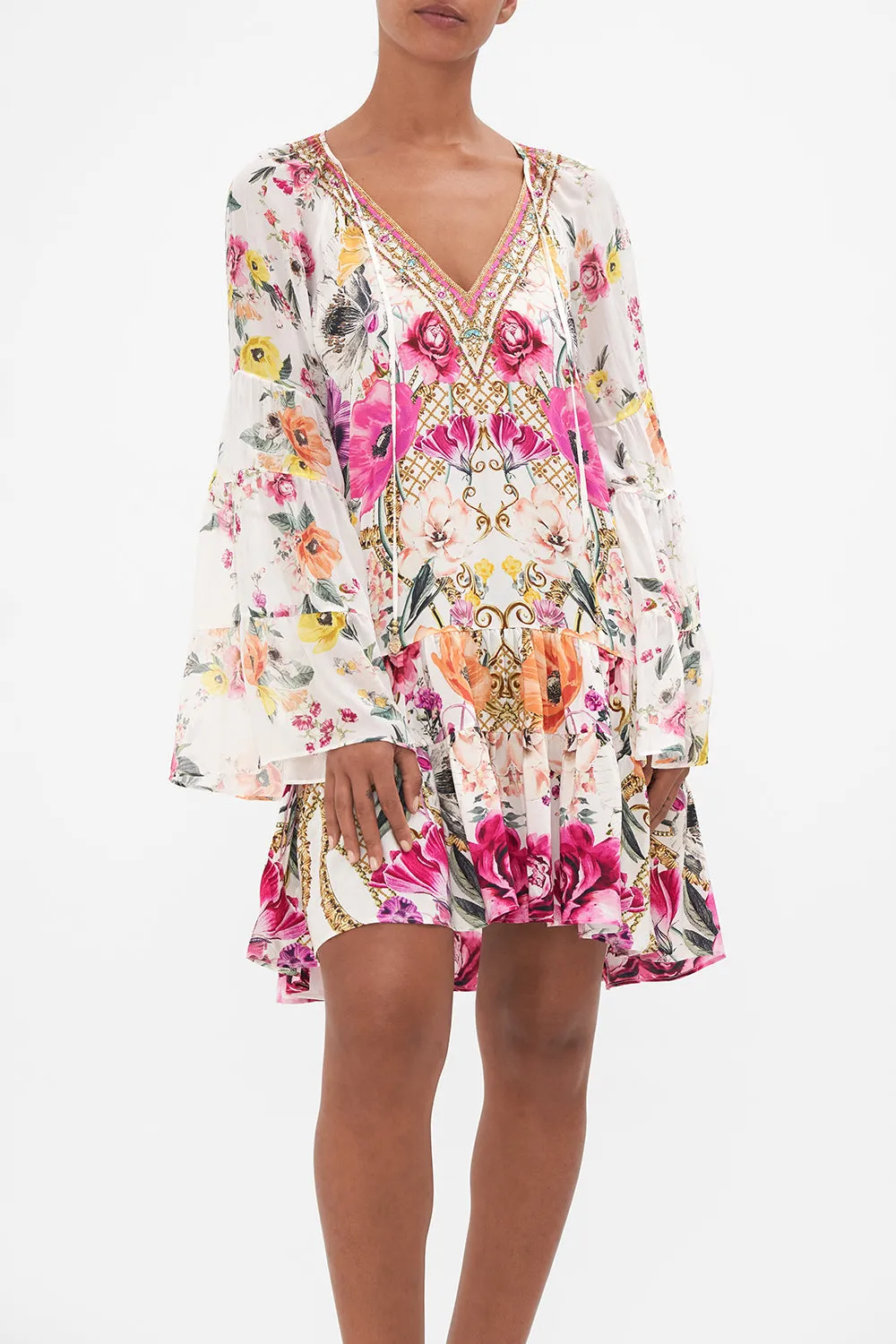 A-LINE GATHERED PANEL DRESS DESTINY CALLING