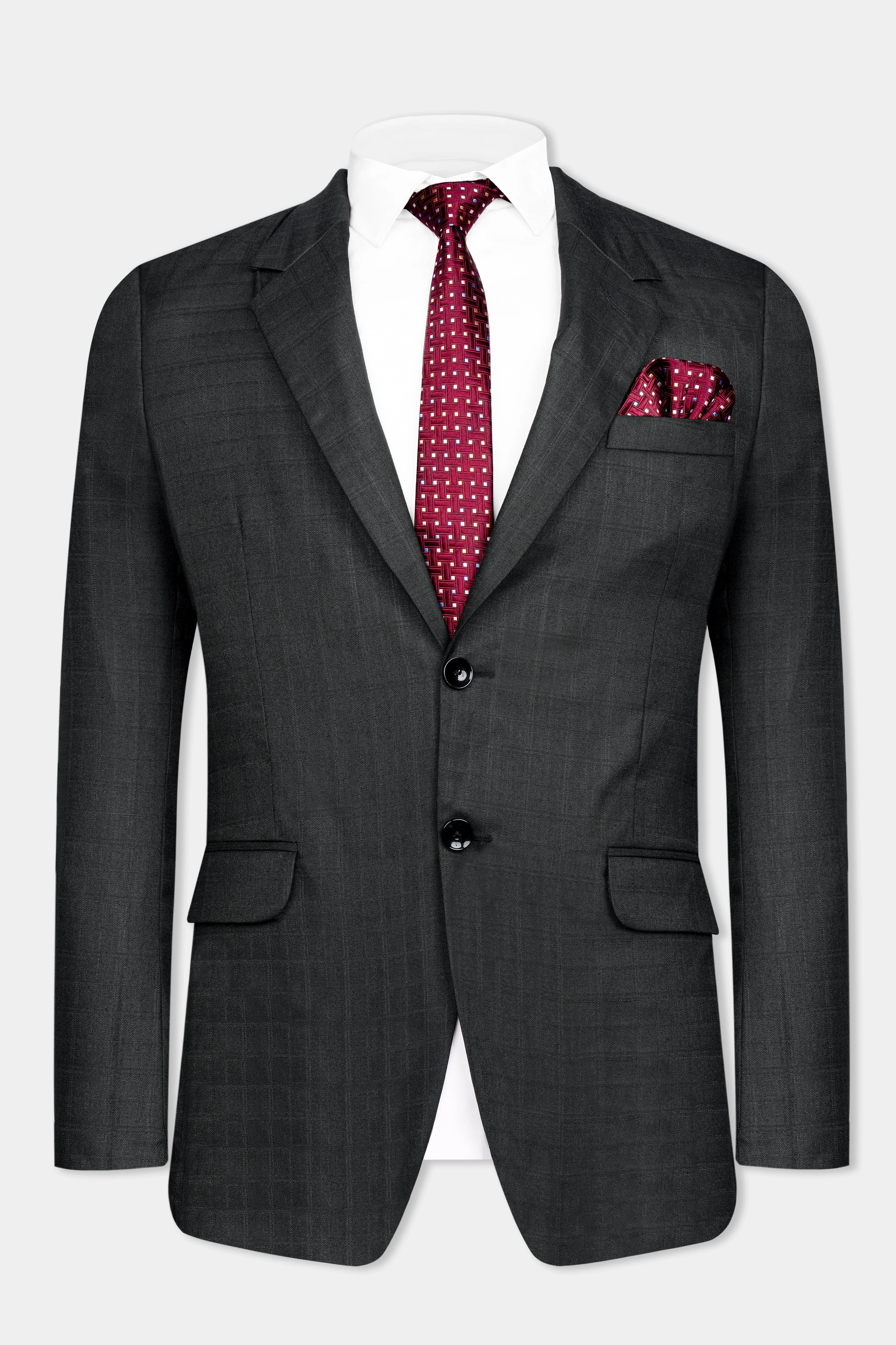 Abbey Gray Subtle Checkered Wool Rich Suit