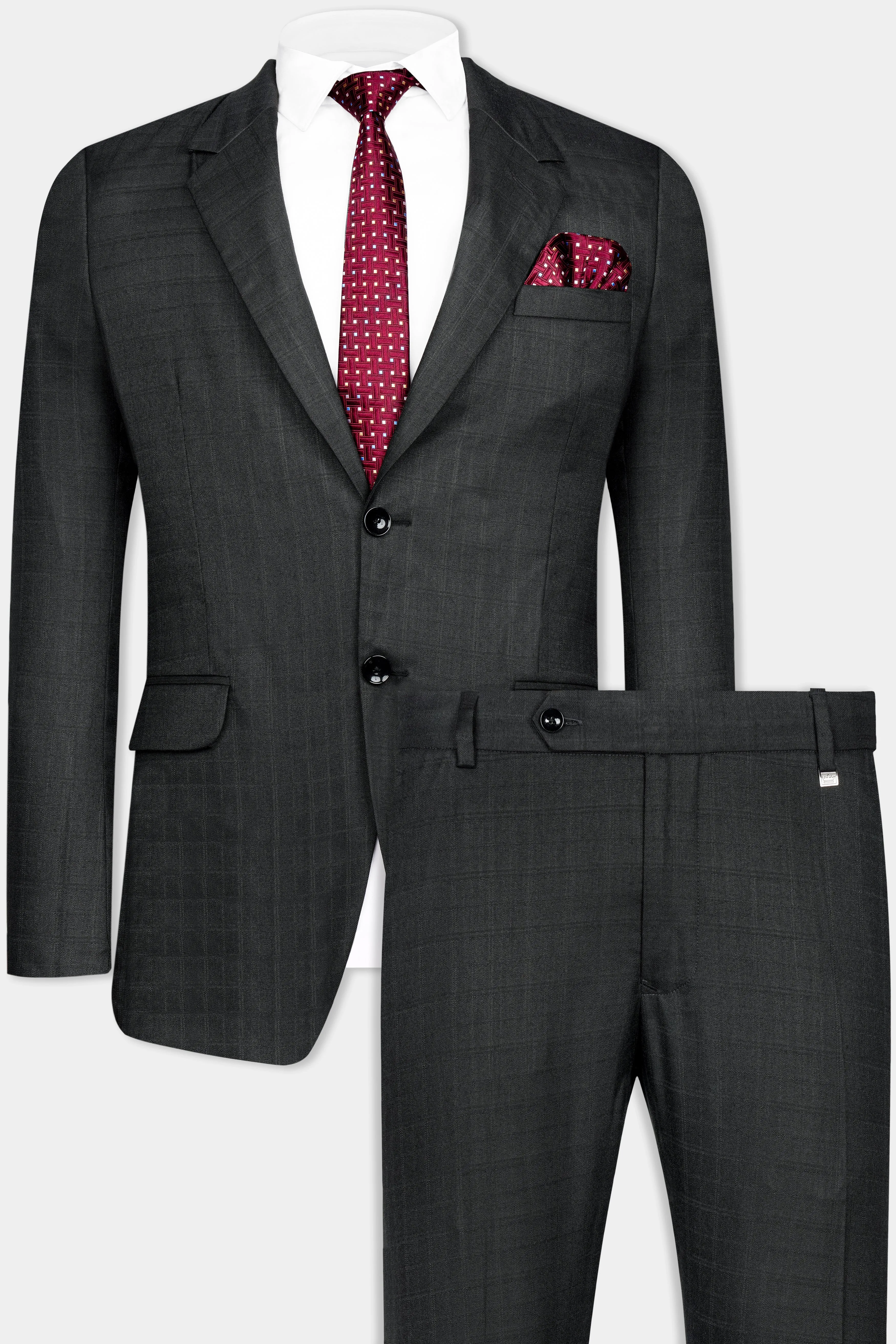 Abbey Gray Subtle Checkered Wool Rich Suit