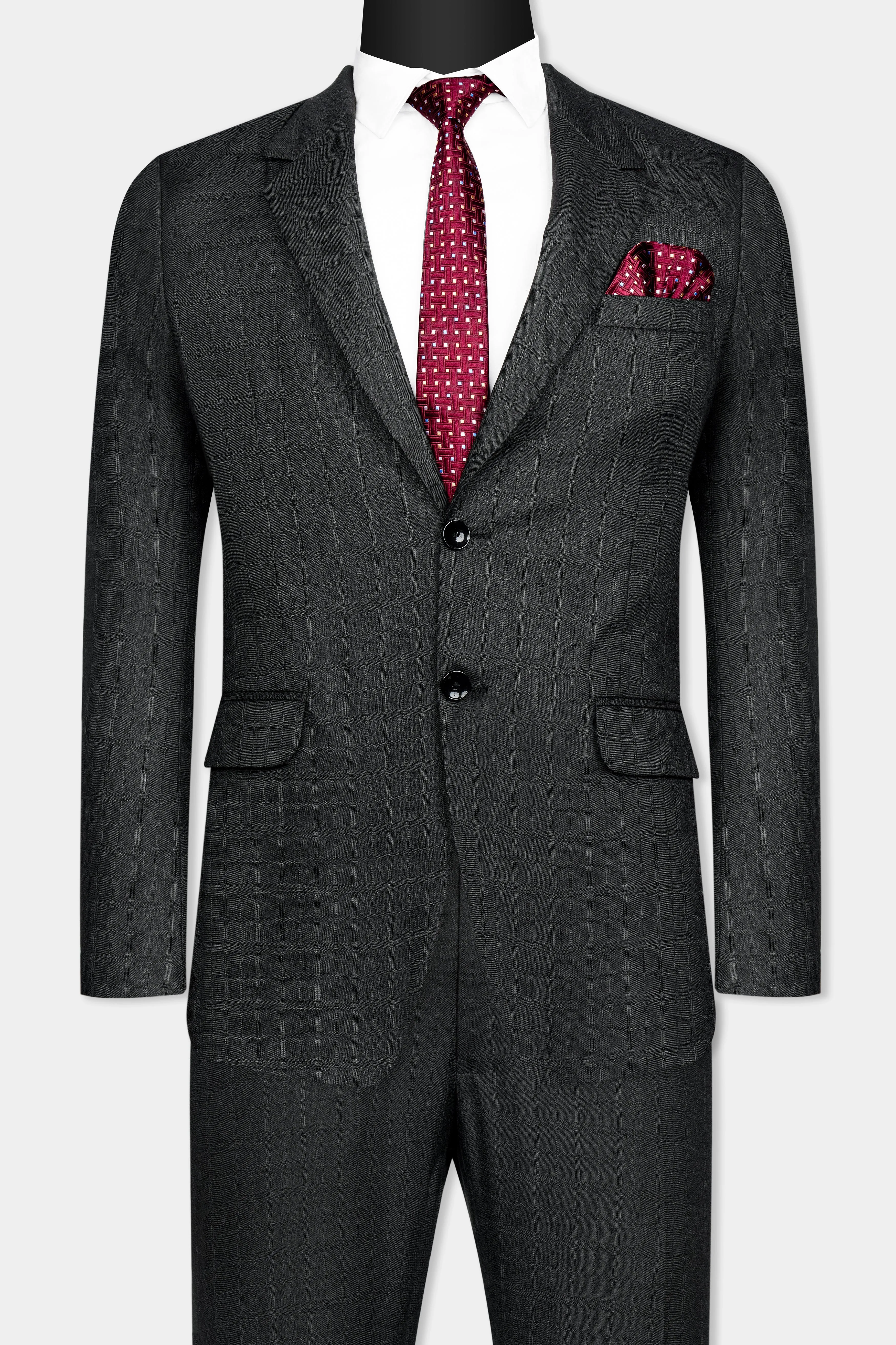 Abbey Gray Subtle Checkered Wool Rich Suit