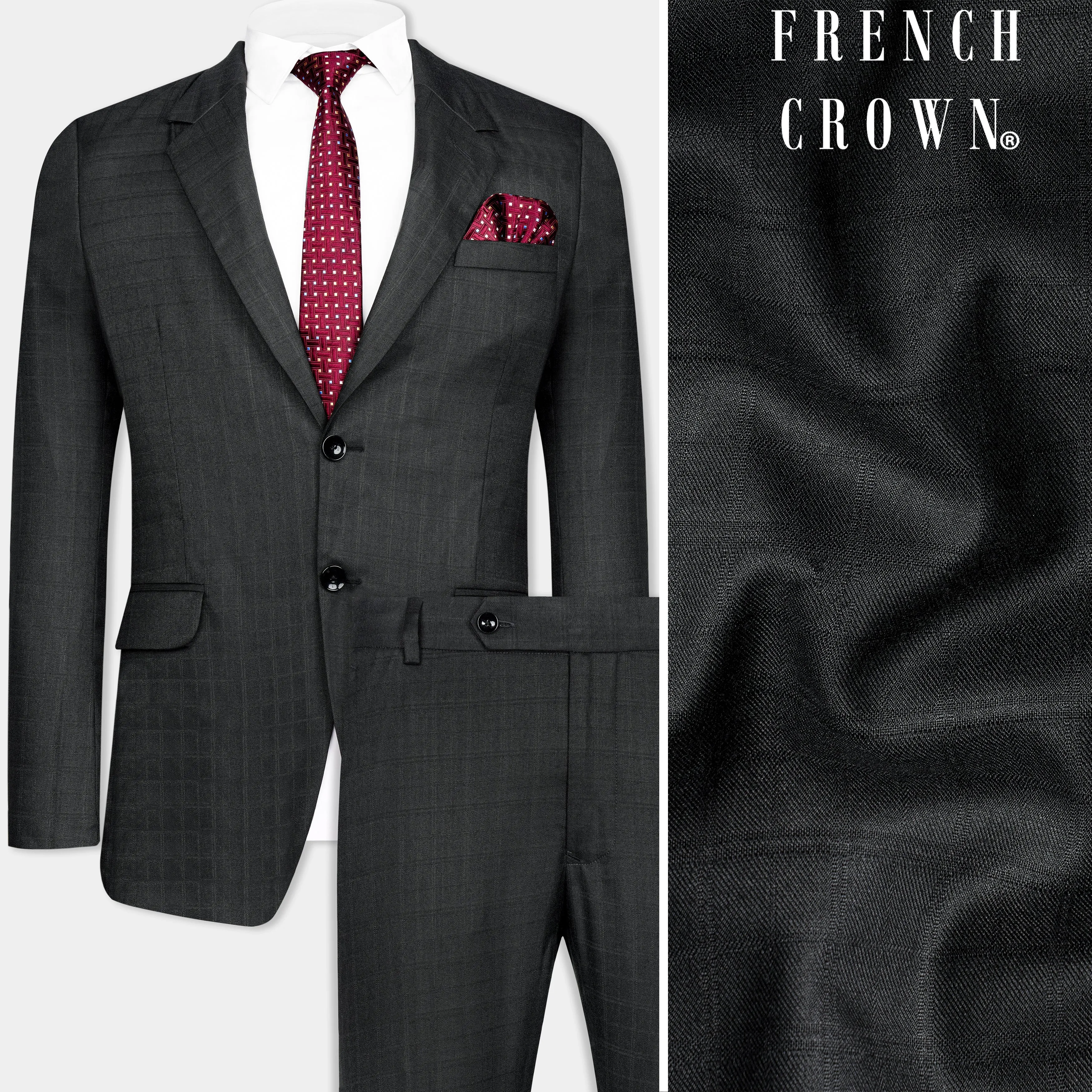 Abbey Gray Subtle Checkered Wool Rich Suit