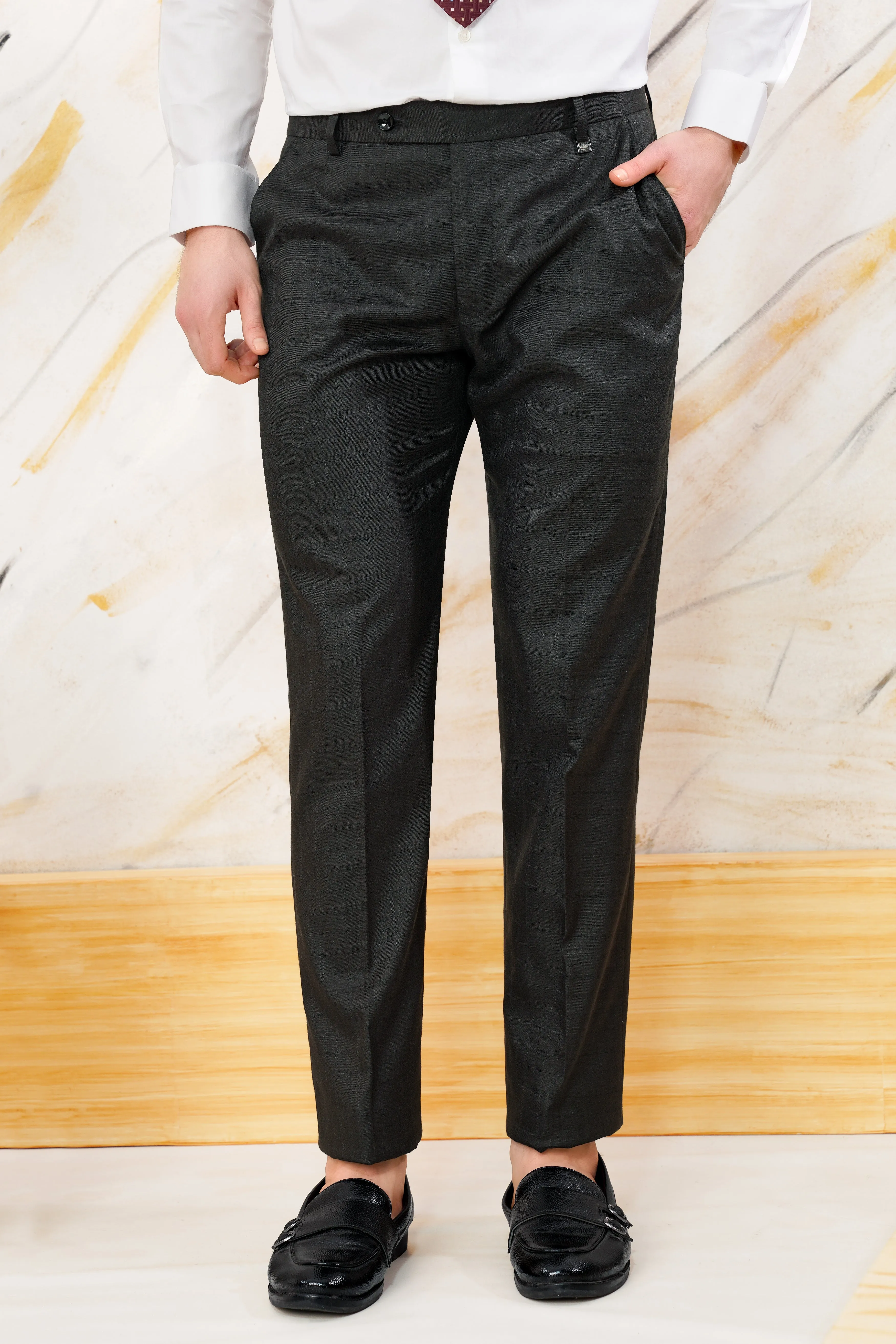 Abbey Gray Subtle Checkered Wool Rich Suit