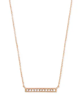 Addison Short Pendant Necklace in Rose Gold Metal