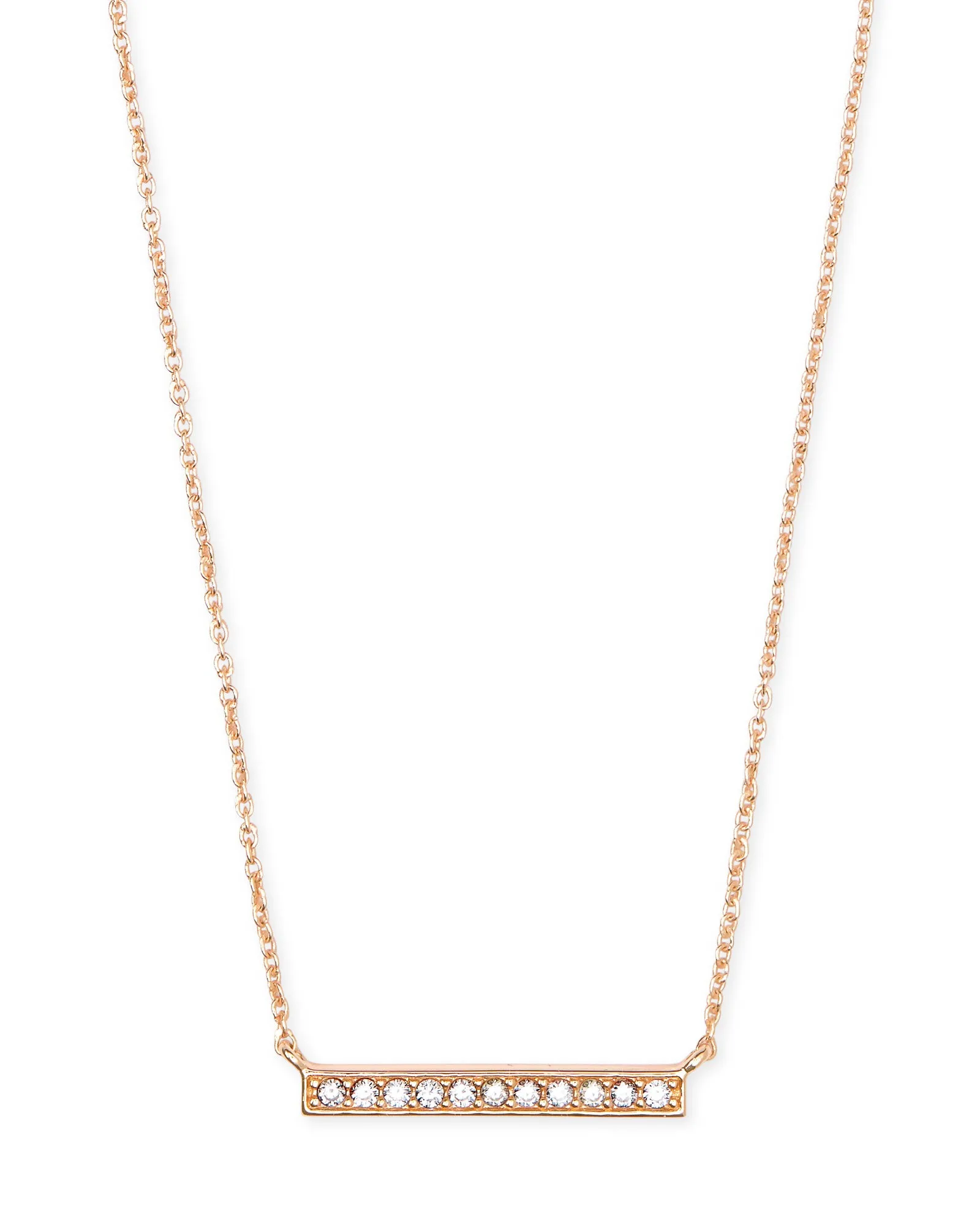 Addison Short Pendant Necklace in Rose Gold Metal