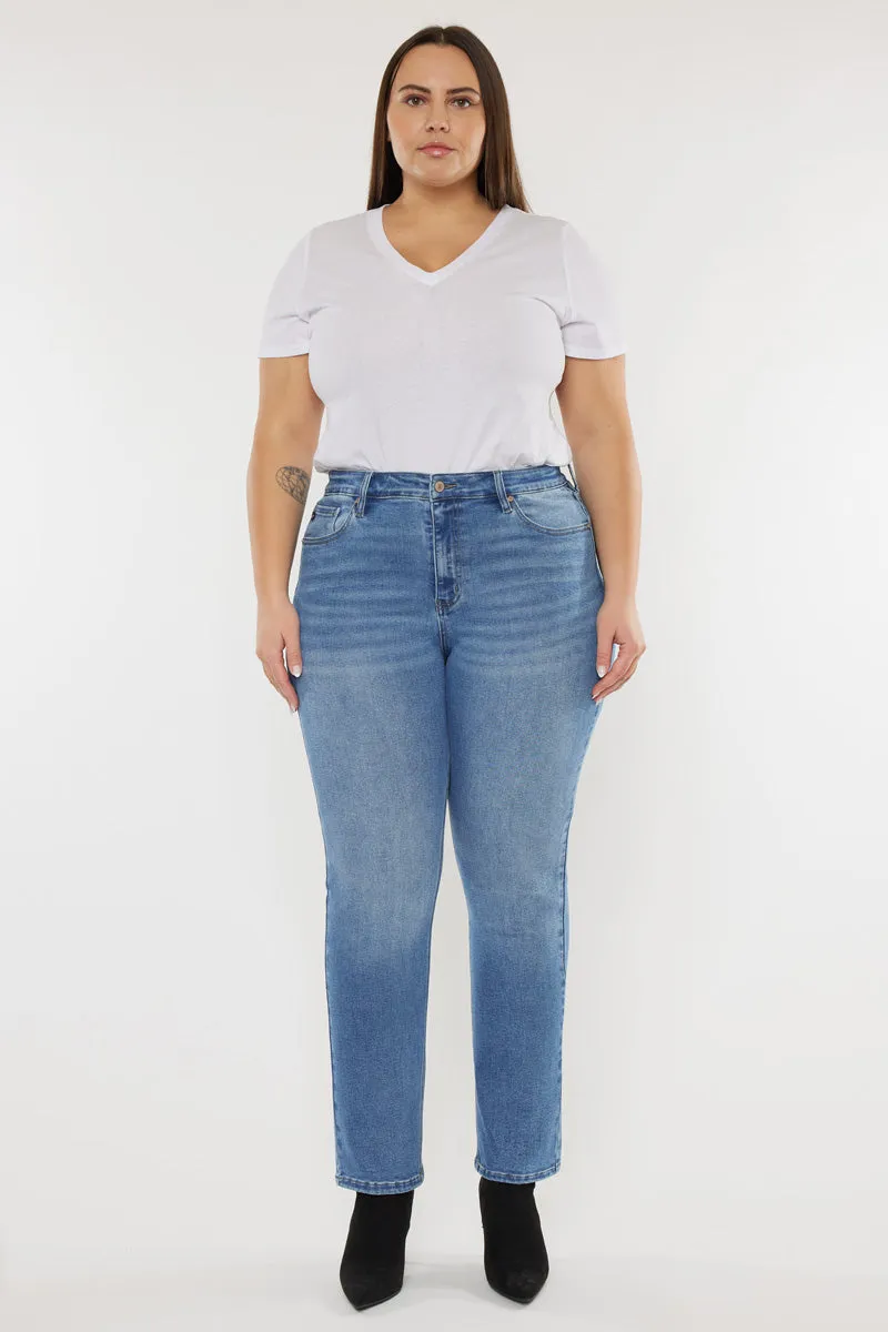 Alannah High Rise Slim Straight Leg Jeans (Plus Size)