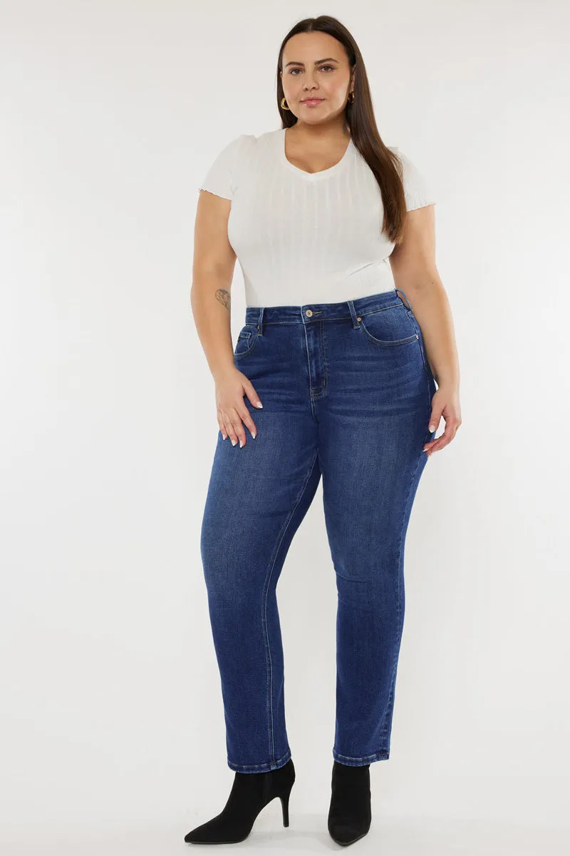 Alannah High Rise Slim Straight Leg Jeans (Plus Size)