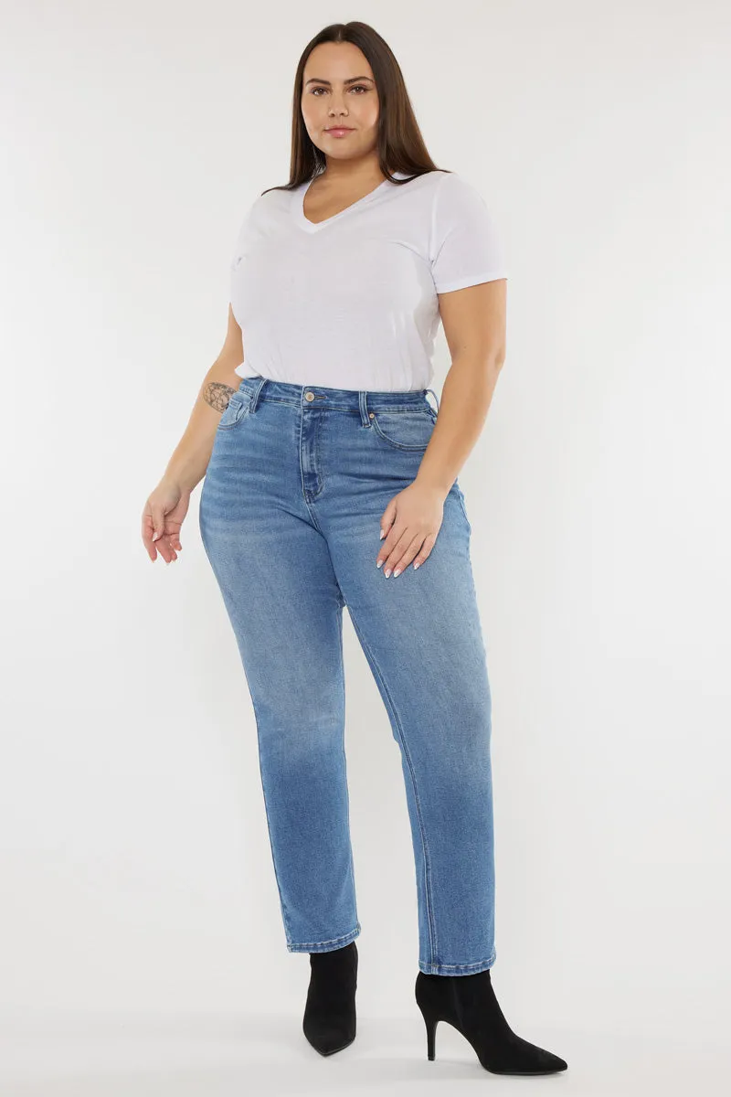 Alannah High Rise Slim Straight Leg Jeans (Plus Size)