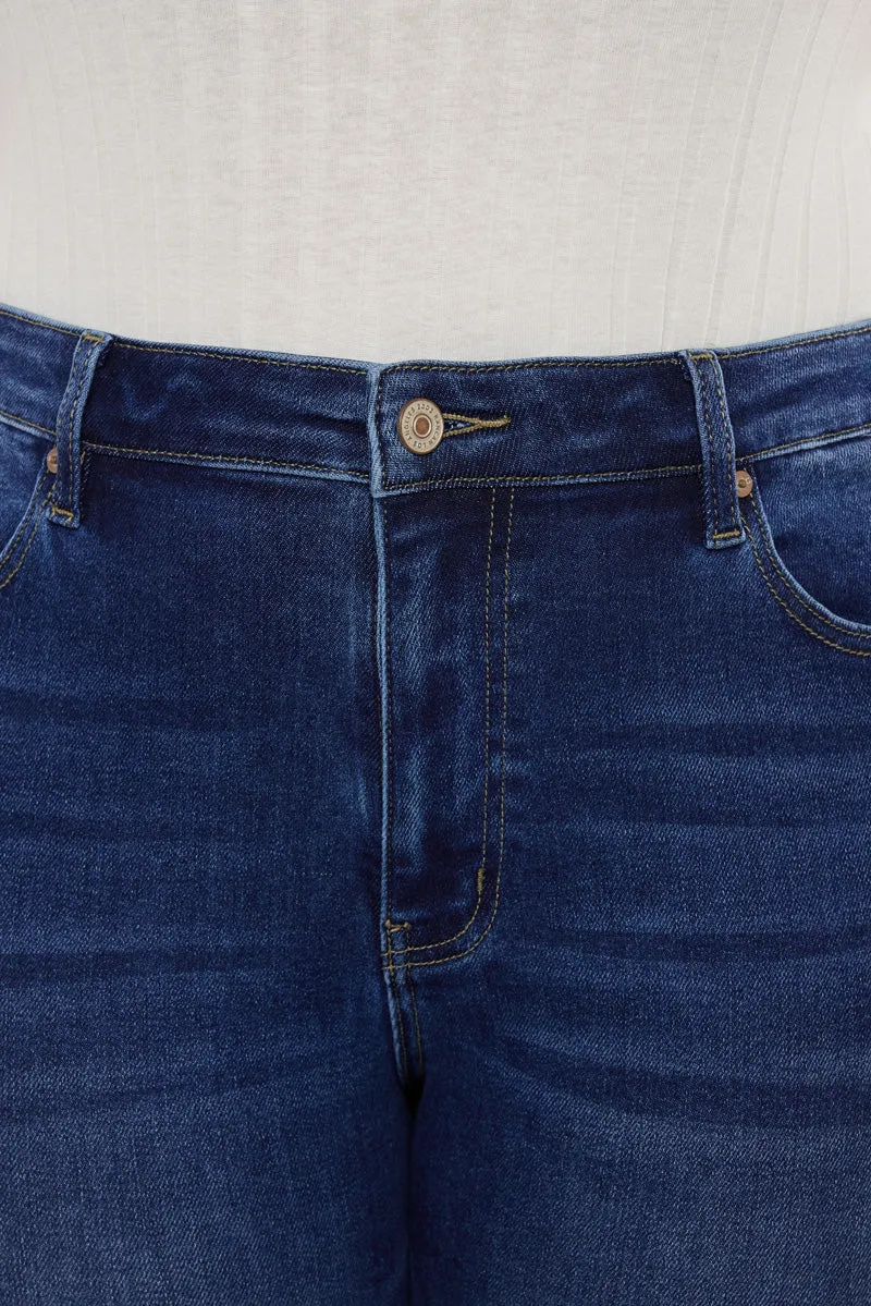 Alannah High Rise Slim Straight Leg Jeans (Plus Size)