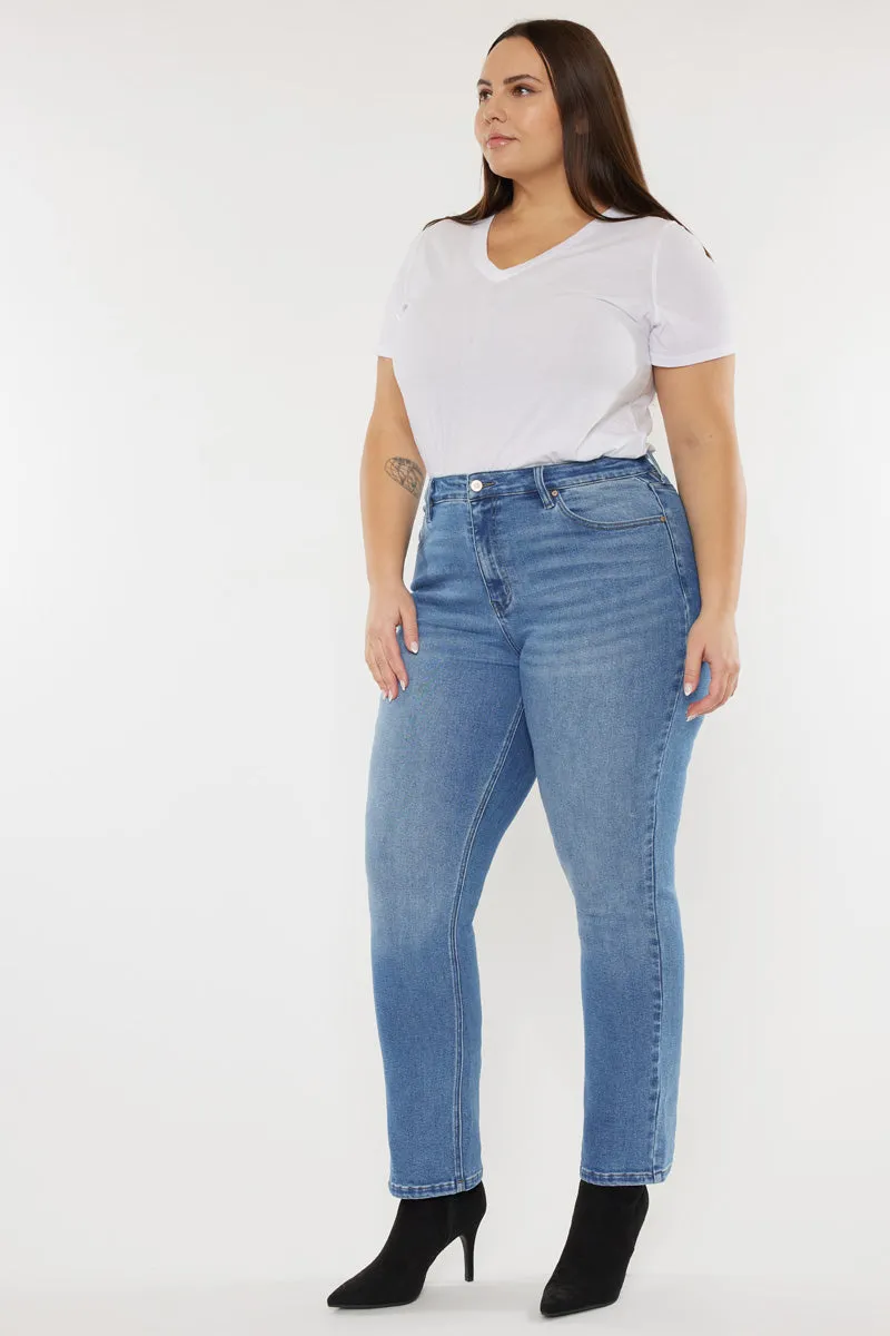 Alannah High Rise Slim Straight Leg Jeans (Plus Size)
