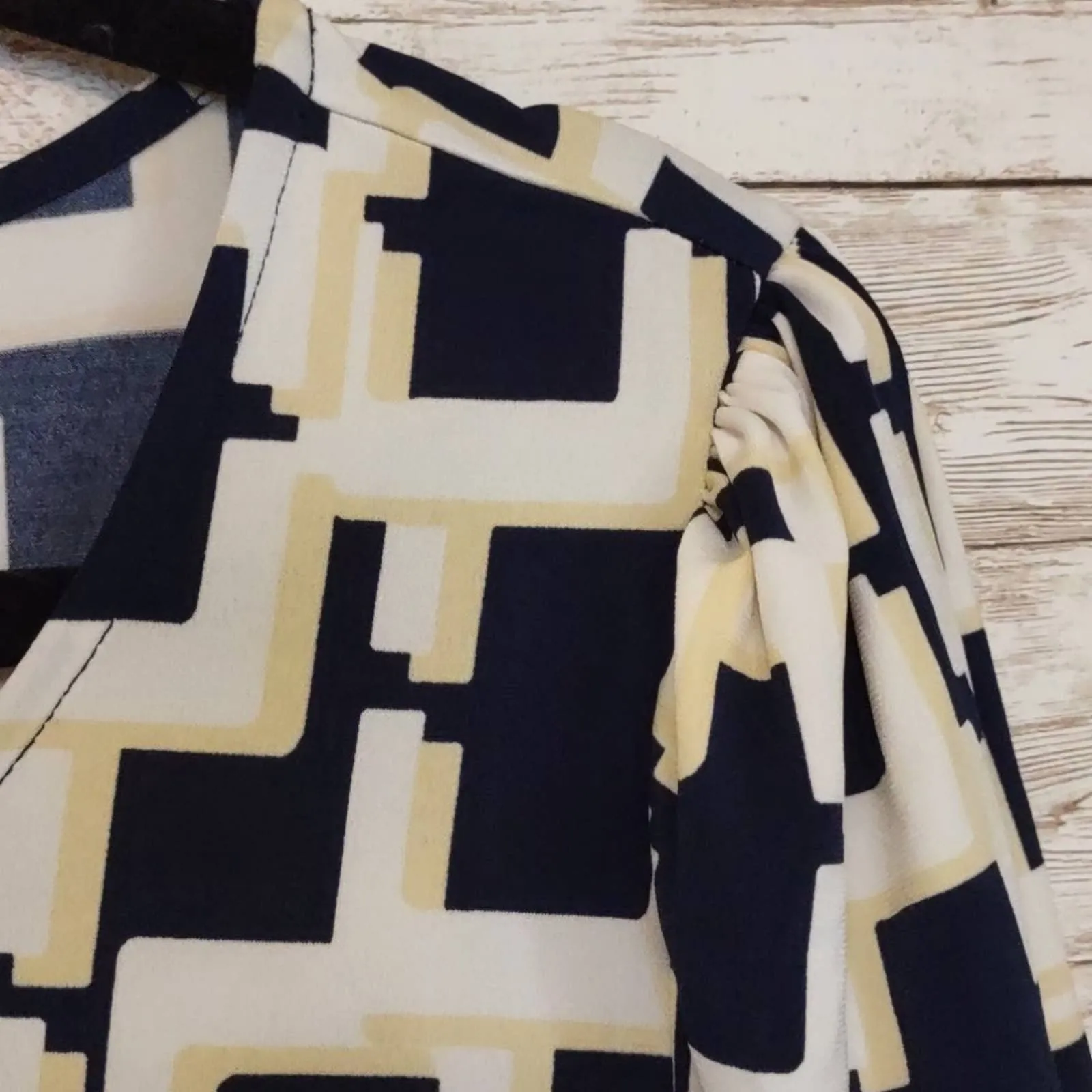 Alfani Geo Print Stretch Tunic Top in Navy