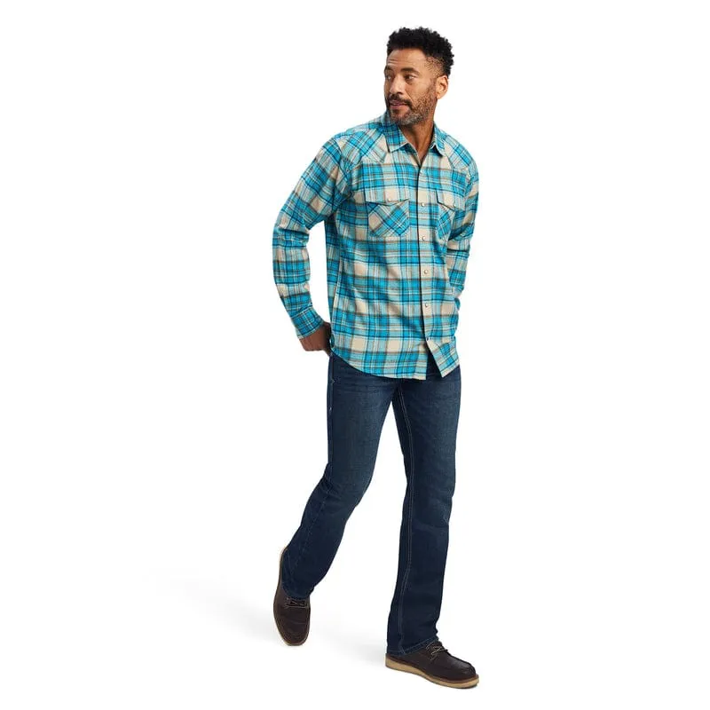 Ariat Men's Handley Sylvan Teal Retro Fit Long Sleeve Shirt 10041775