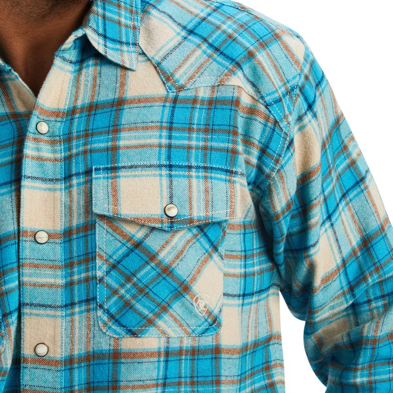 Ariat Men's Handley Sylvan Teal Retro Fit Long Sleeve Shirt 10041775