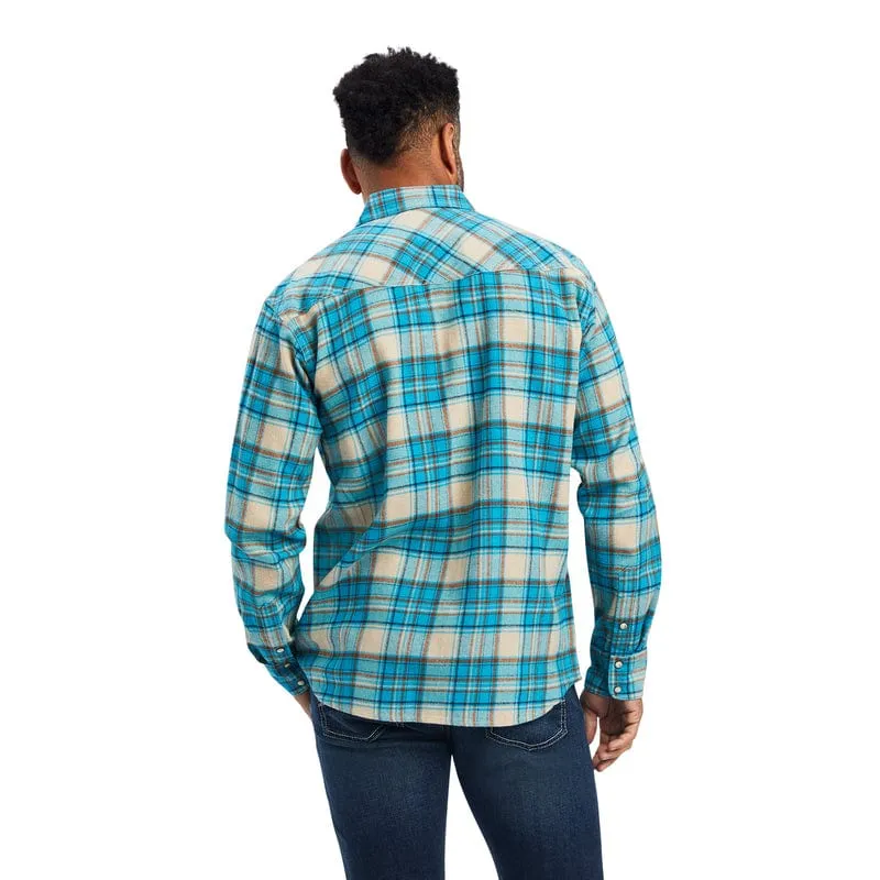 Ariat Men's Handley Sylvan Teal Retro Fit Long Sleeve Shirt 10041775