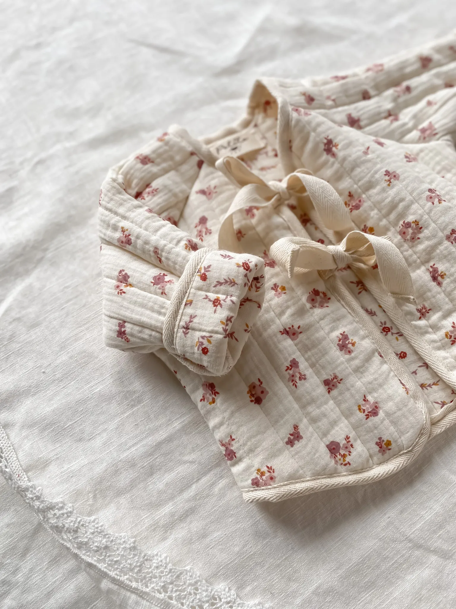 Baby & toddler quilted jacket / rose floral