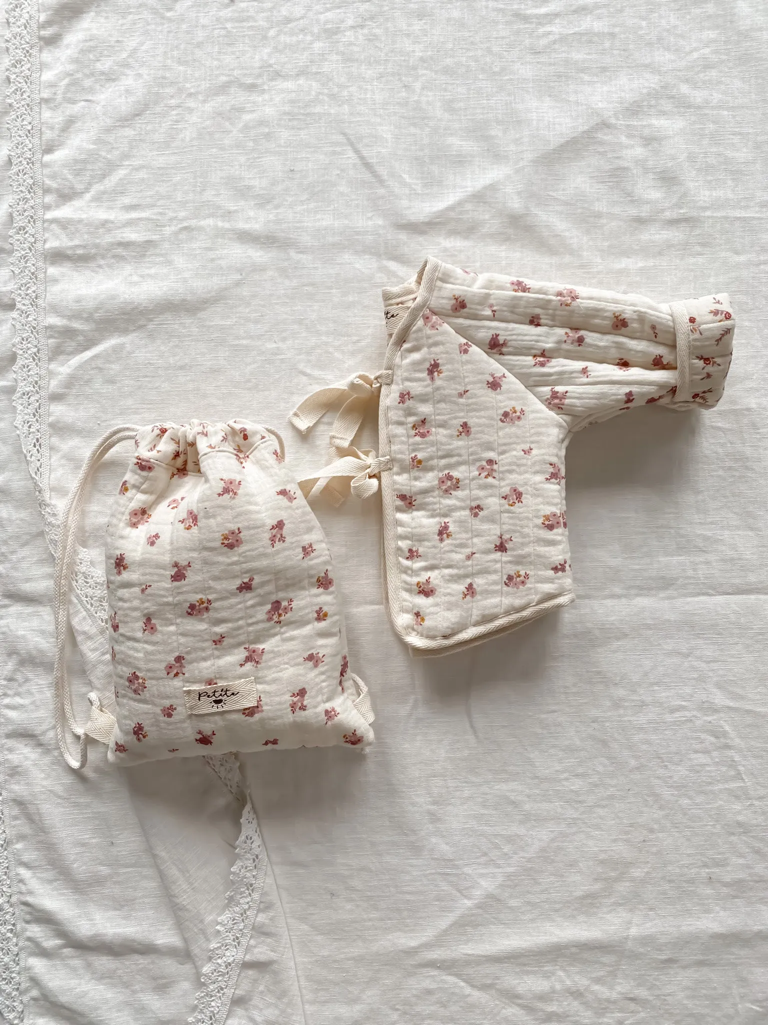 Baby & toddler quilted jacket / rose floral