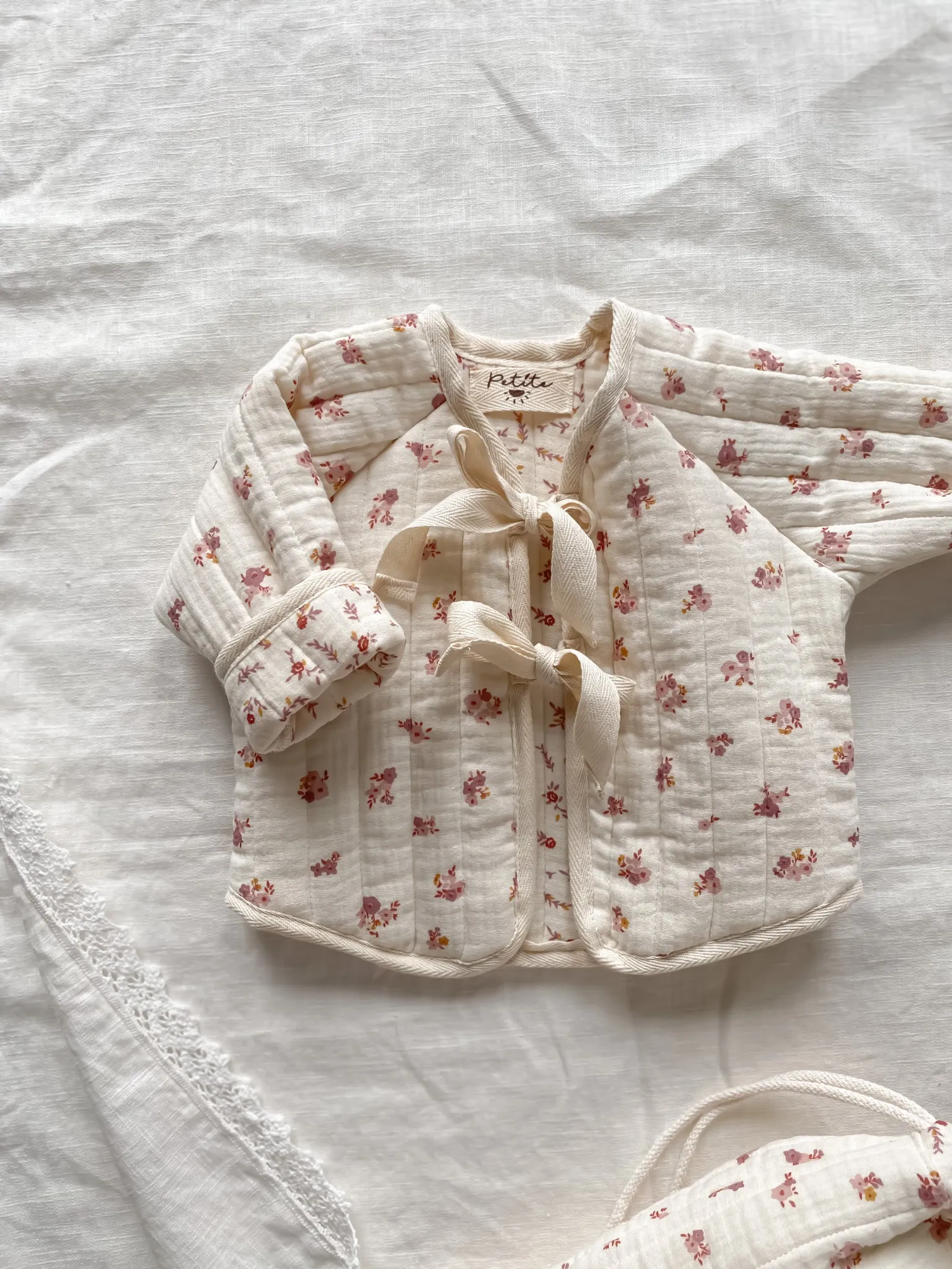 Baby & toddler quilted jacket / rose floral