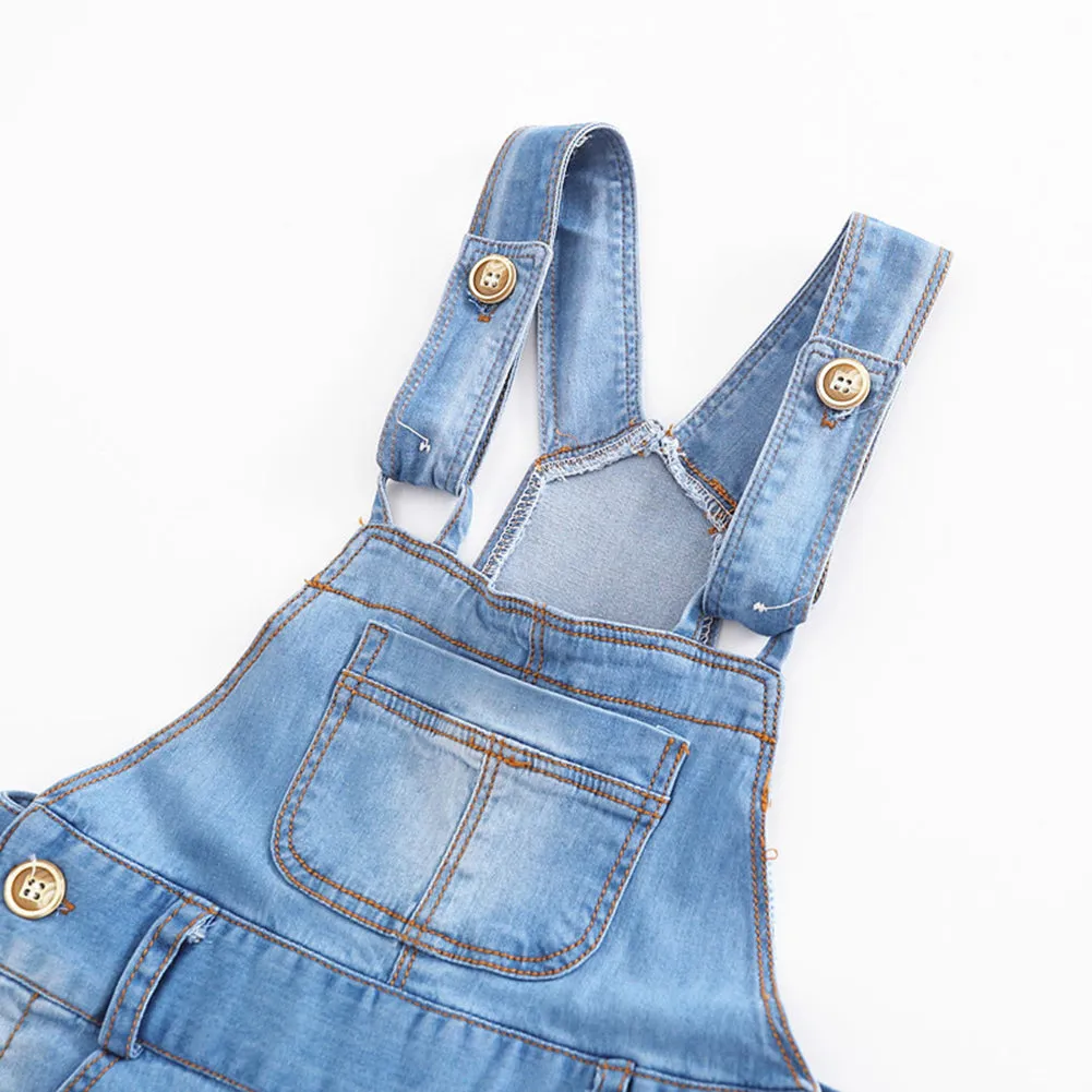 Baby Girl Boy Toddler Summer Denim Jean Shortalls