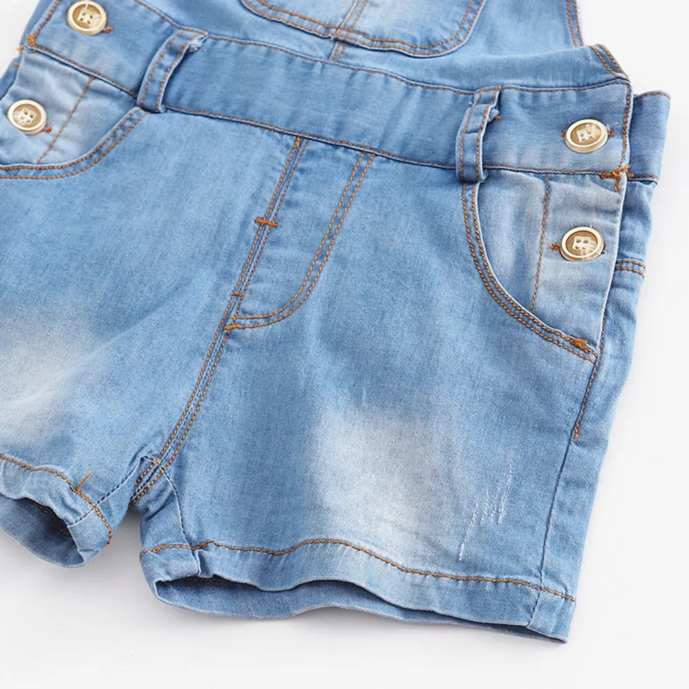 Baby Girl Boy Toddler Summer Denim Jean Shortalls