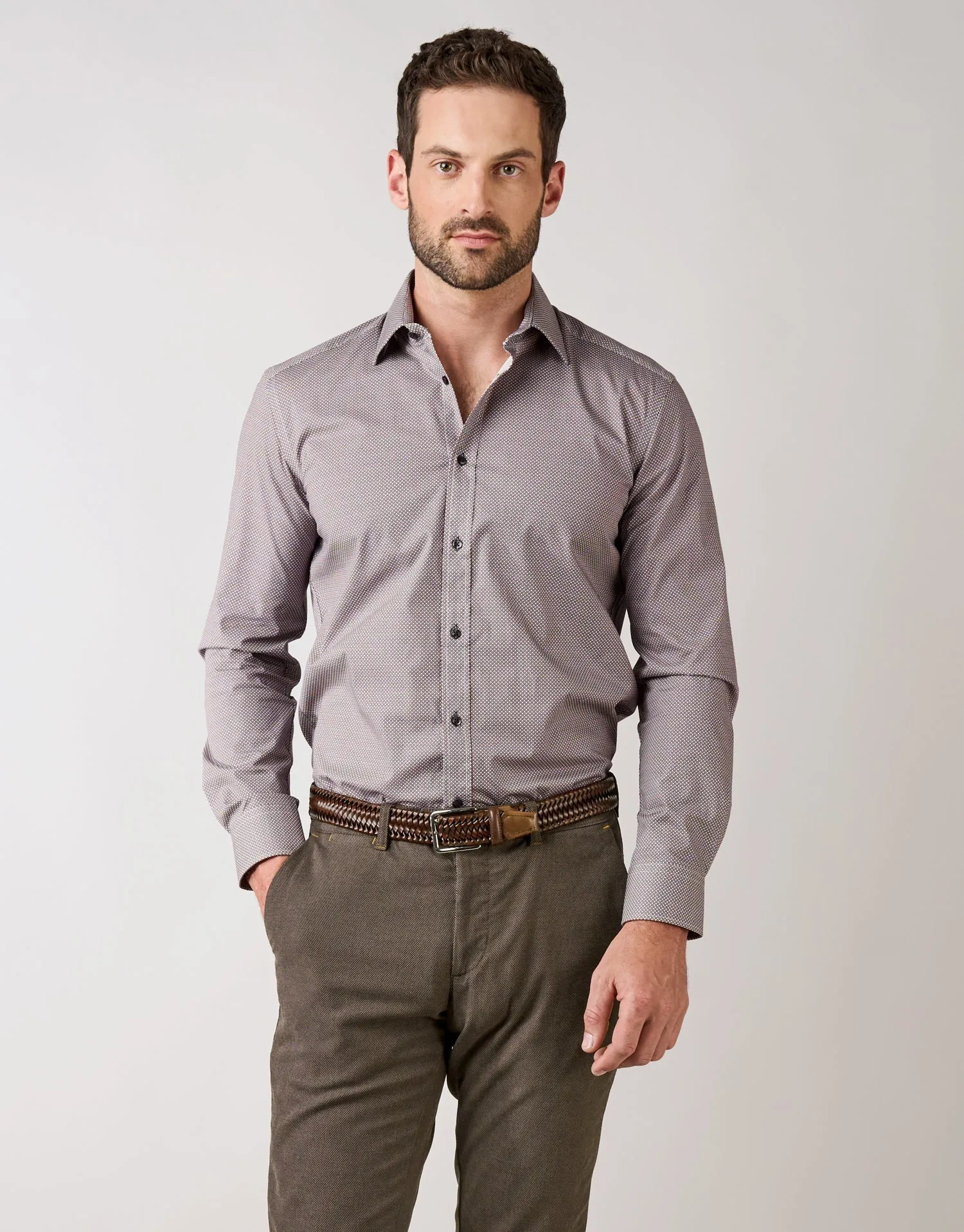 Banks Maroon & Navy Geo Print Shirt