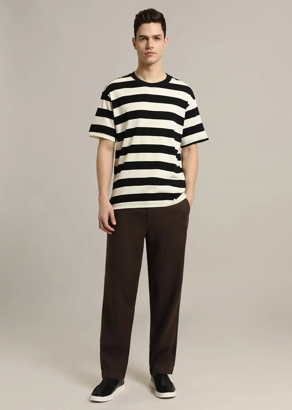 Black And Cream Stripe T-shirt