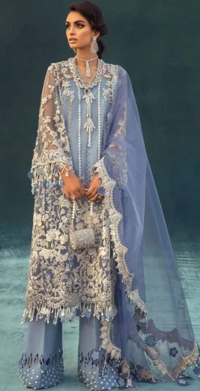 Blue Colour Silver Embroidery Paksitani Style Suits