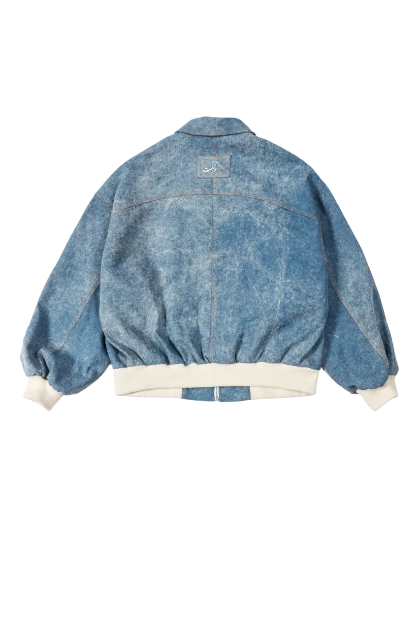 BLUE DENIM BOMBER JACKET