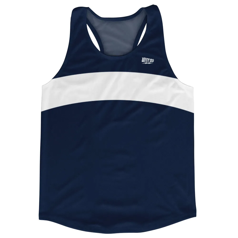 Blue Navy And White Running Track Tops Made In USA