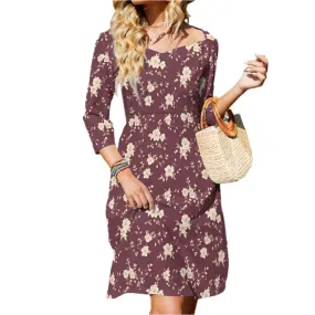 Burgundy Floral Sweetheart Dress for When Fabulous is the Only Option