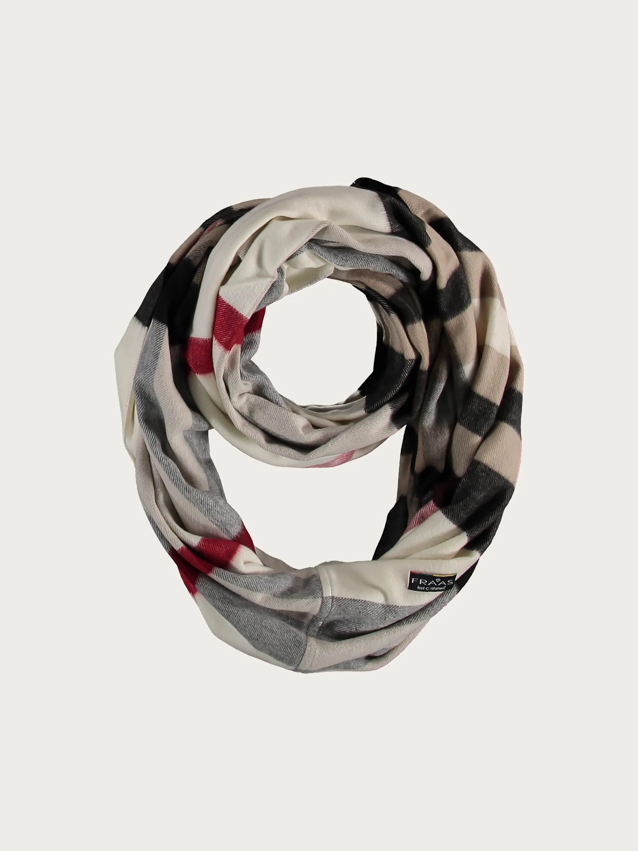 Cashmink-Loop mit FRAAS Plaid Karo - Made in Germany