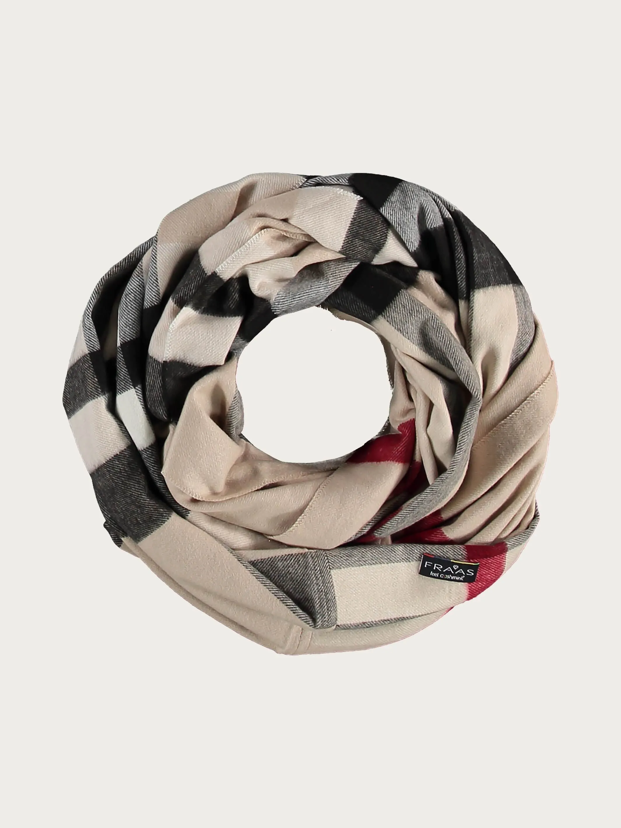 Cashmink-Loop mit FRAAS Plaid Karo - Made in Germany