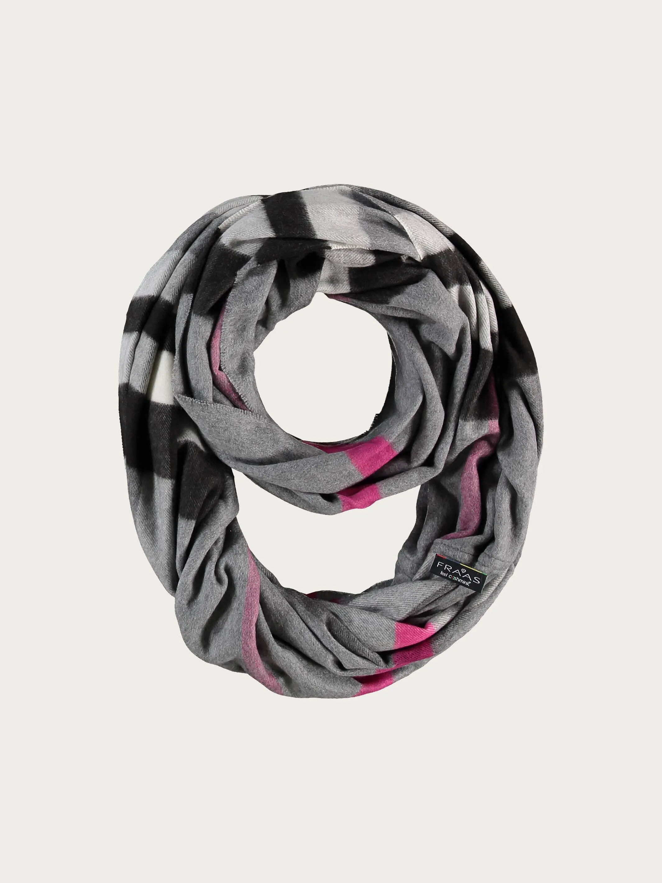 Cashmink-Loop mit FRAAS Plaid Karo - Made in Germany