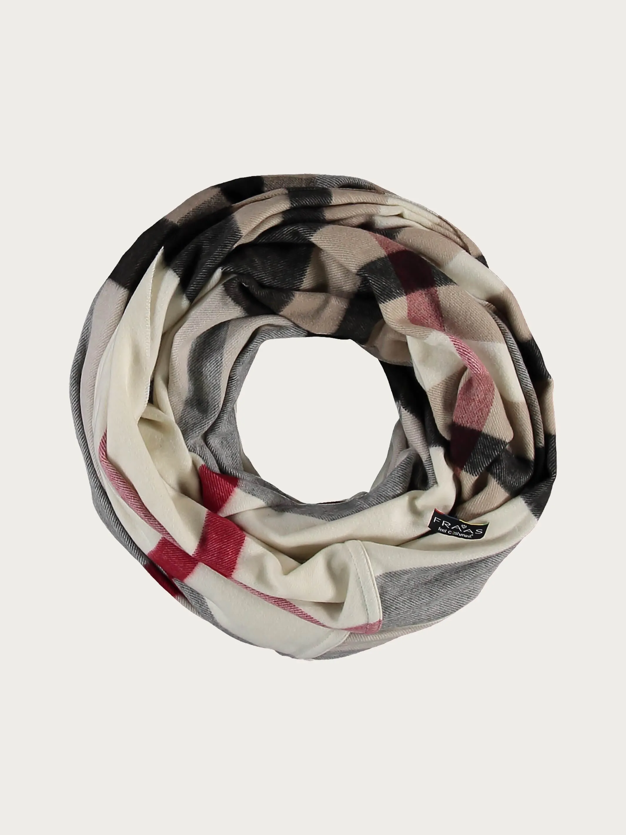 Cashmink-Loop mit FRAAS Plaid Karo - Made in Germany