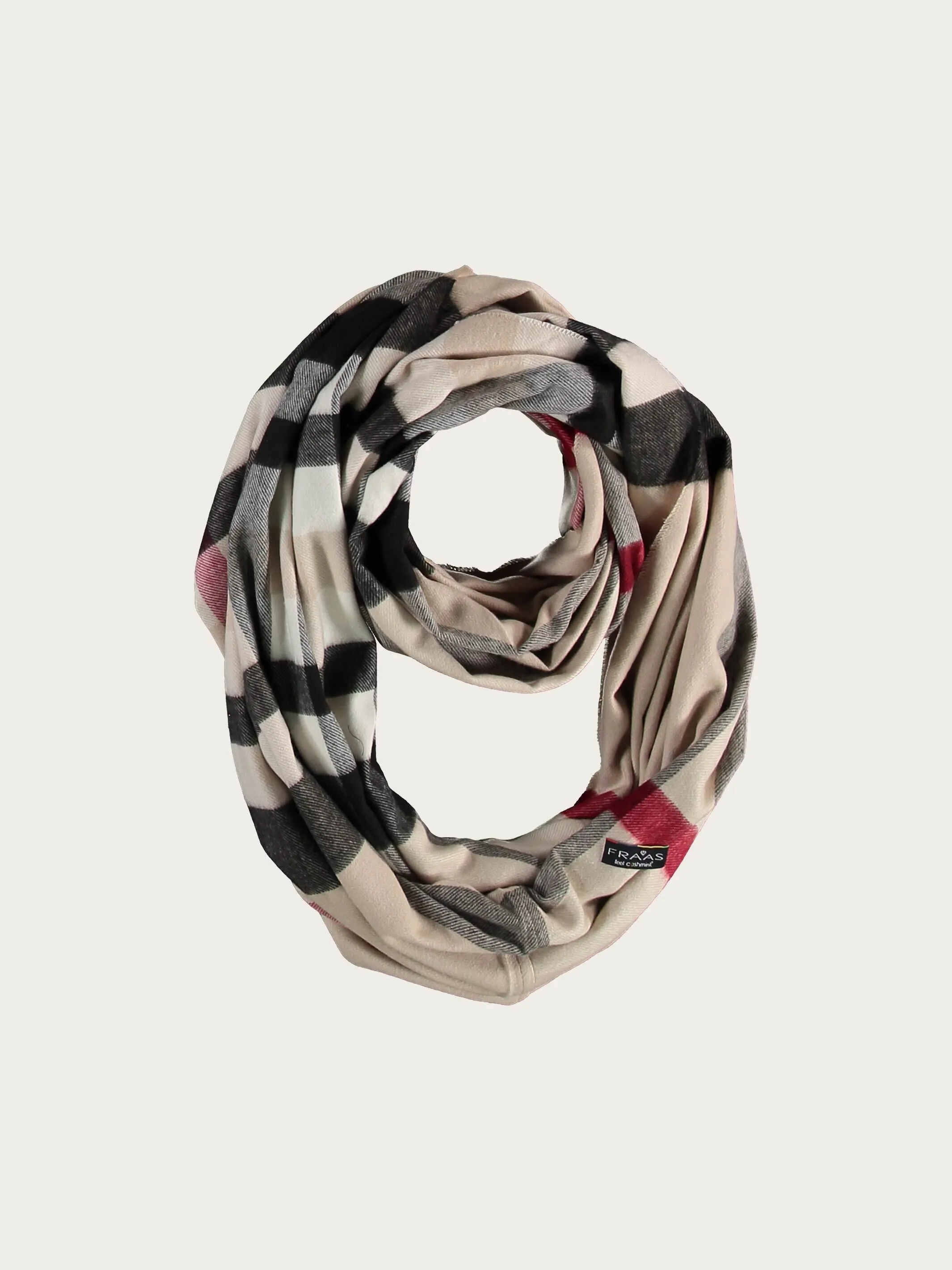 Cashmink-Loop mit FRAAS Plaid Karo - Made in Germany