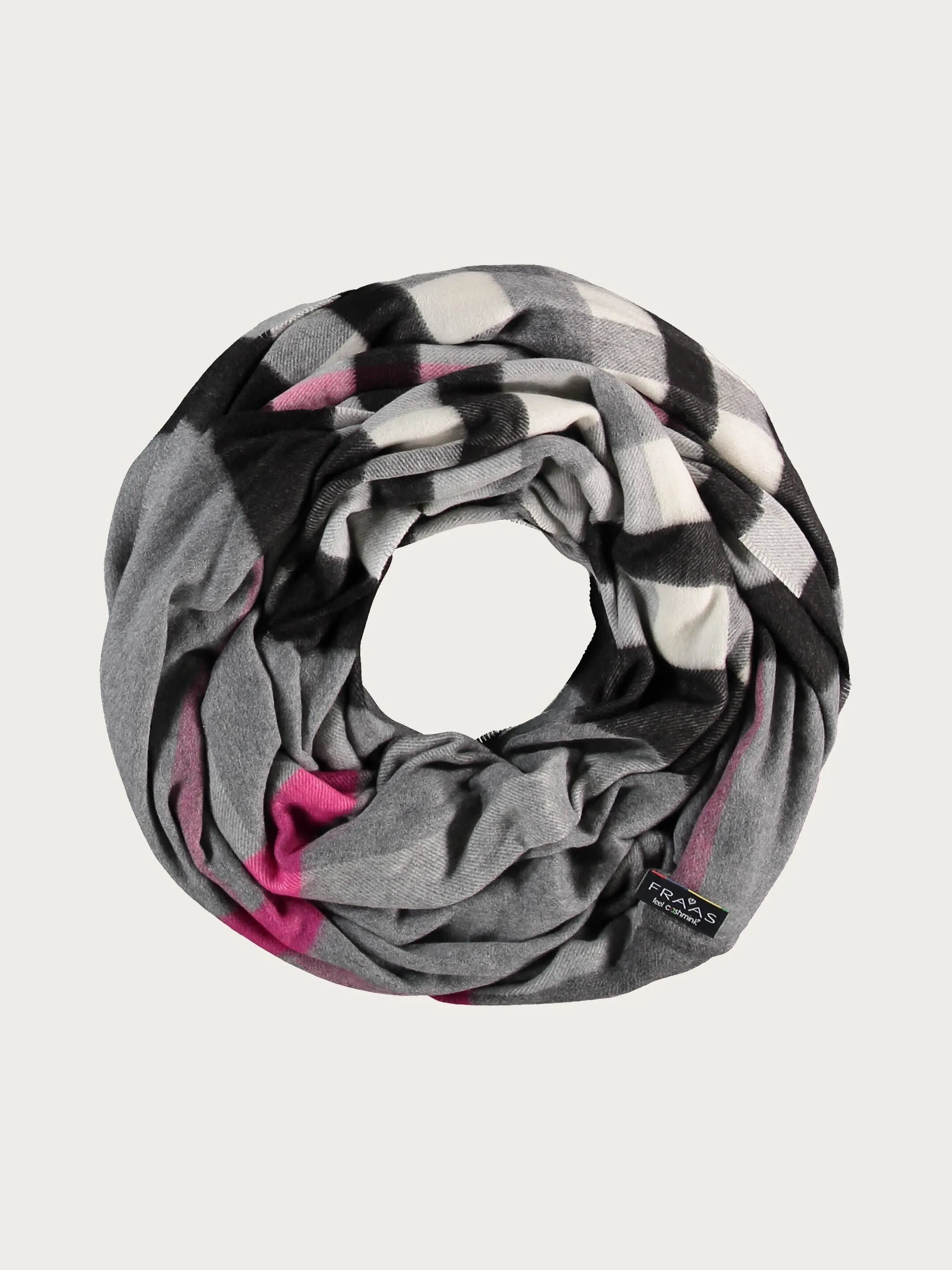 Cashmink-Loop mit FRAAS Plaid Karo - Made in Germany