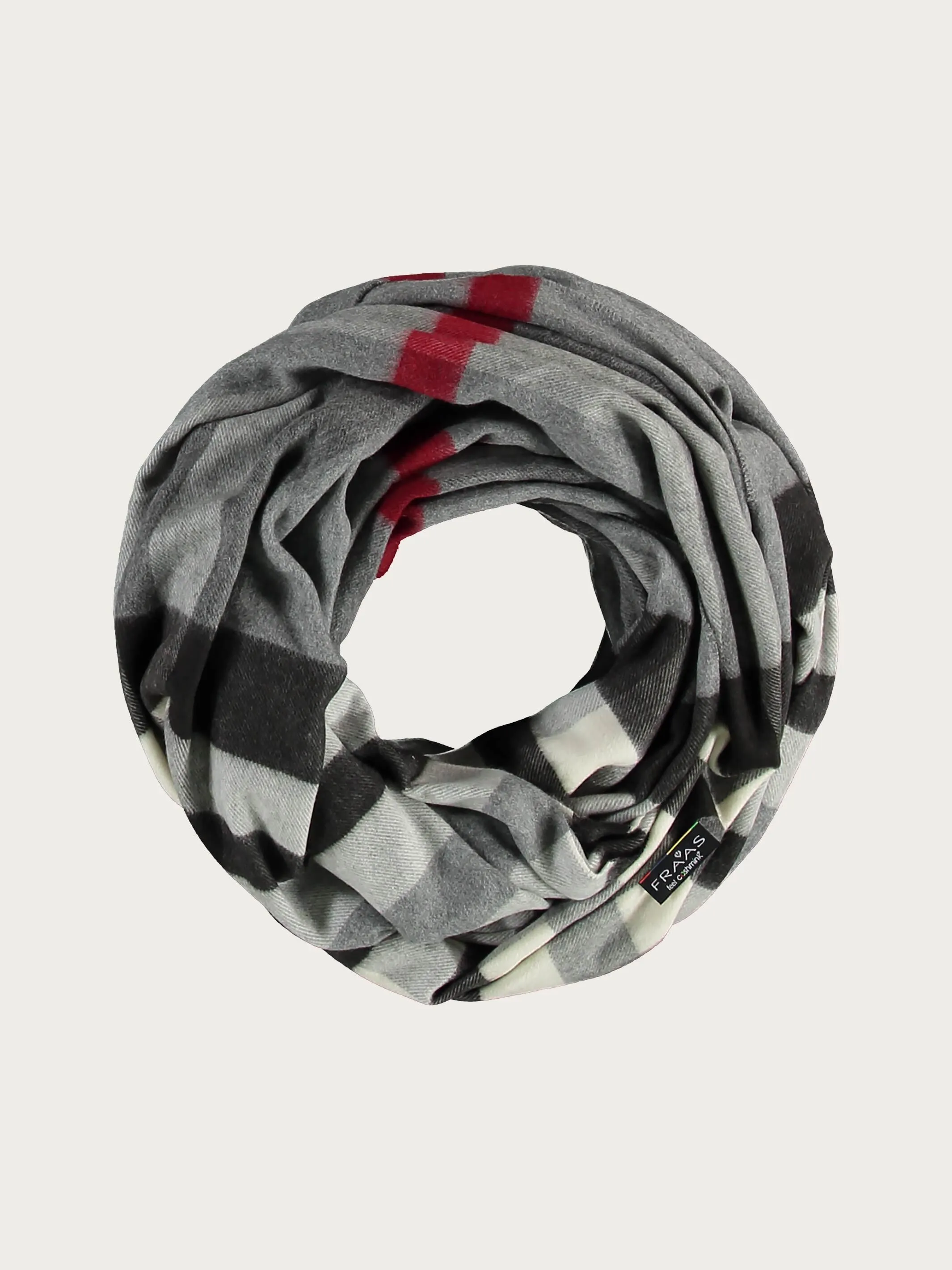Cashmink-Loop mit FRAAS Plaid Karo - Made in Germany