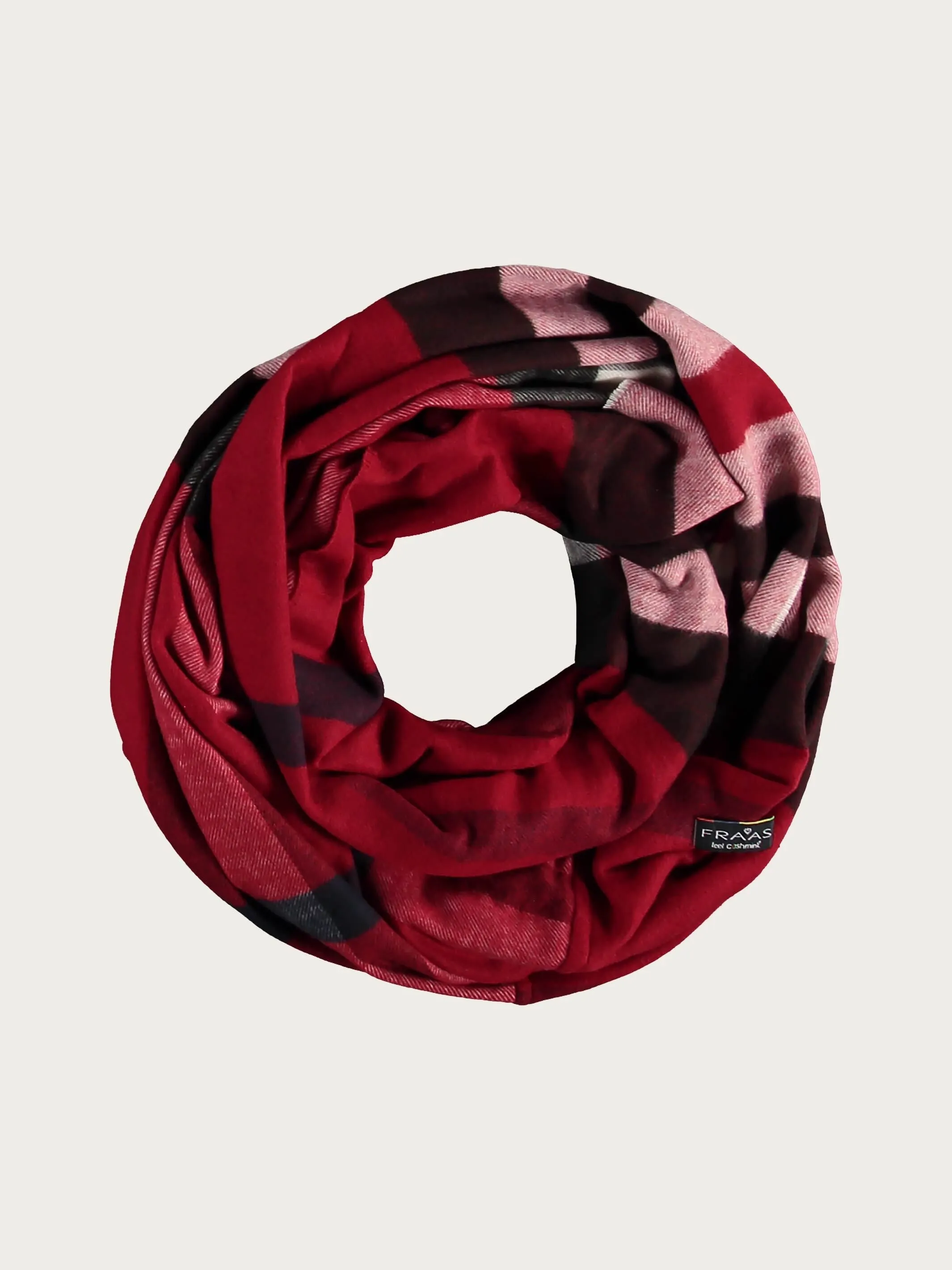 Cashmink-Loop mit FRAAS Plaid Karo - Made in Germany