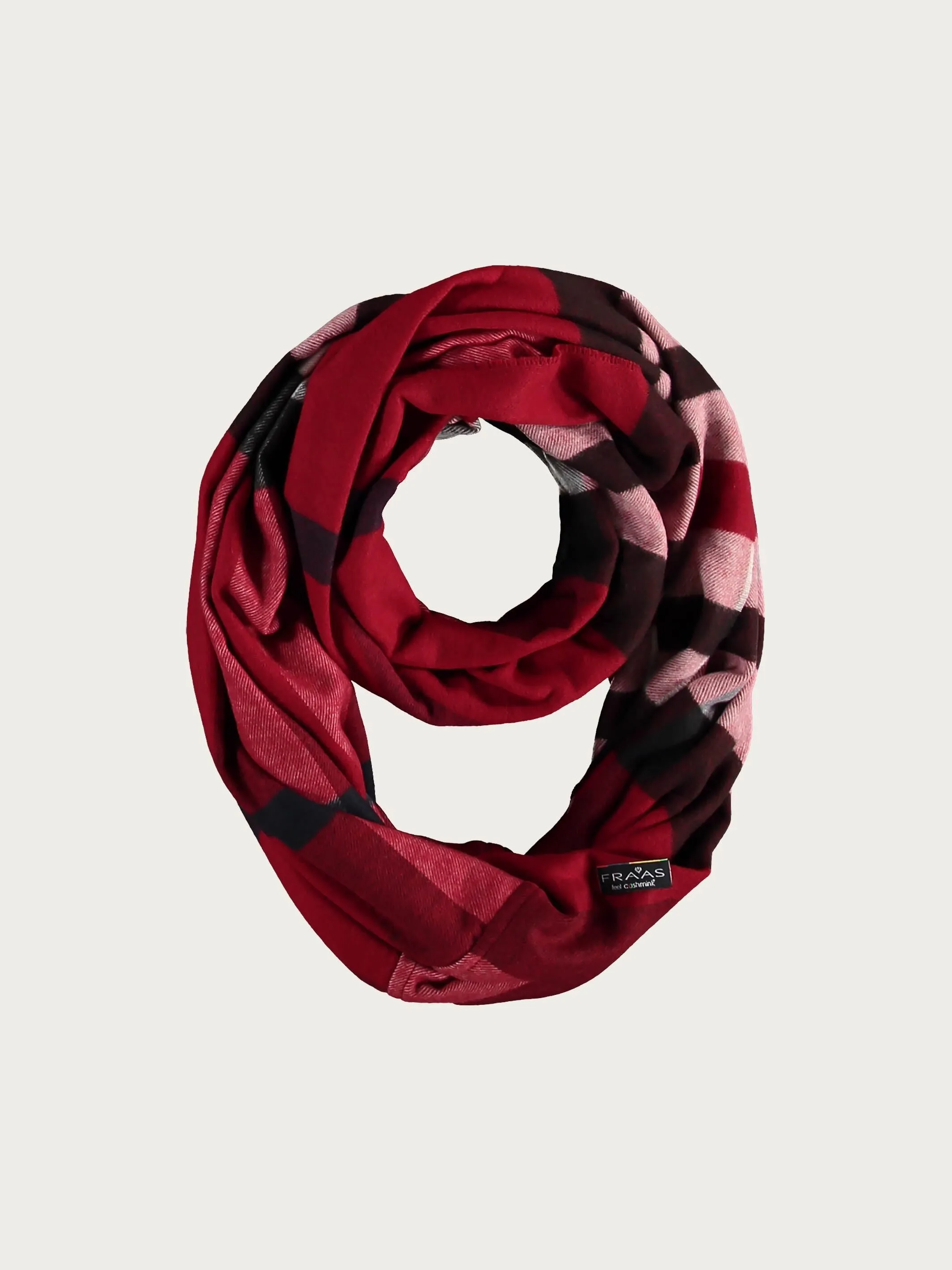 Cashmink-Loop mit FRAAS Plaid Karo - Made in Germany