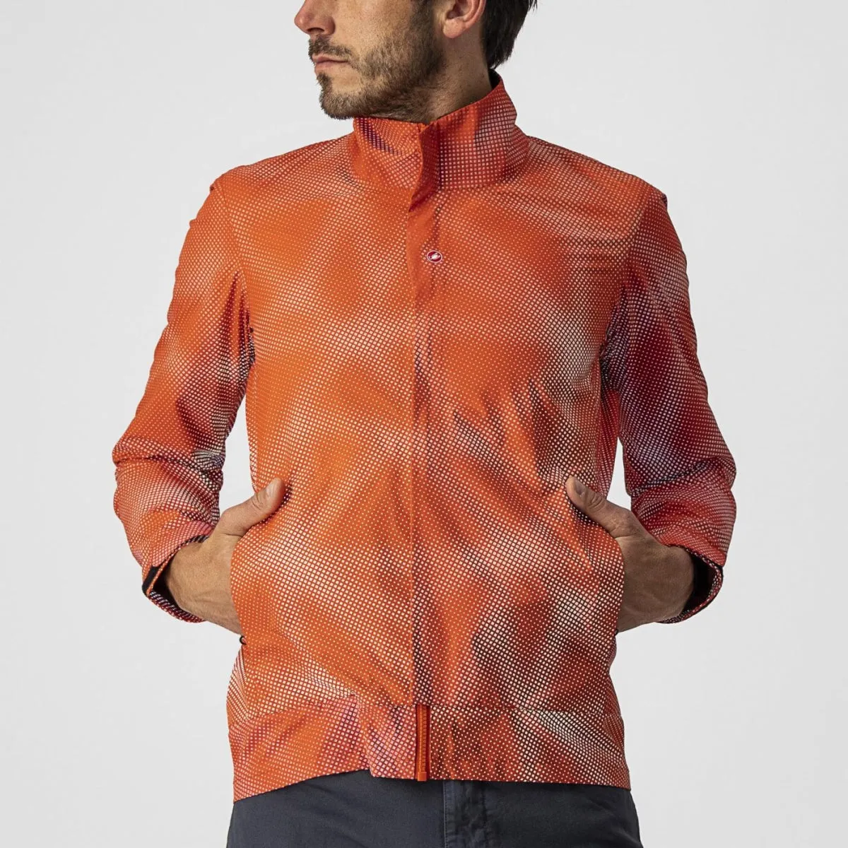Castelli Mens Commuter Reflex Cycling Jacket - Fiery Red