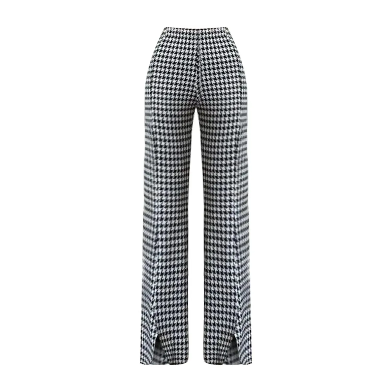 Casual Plaid Ruffles Edge Flare Pants