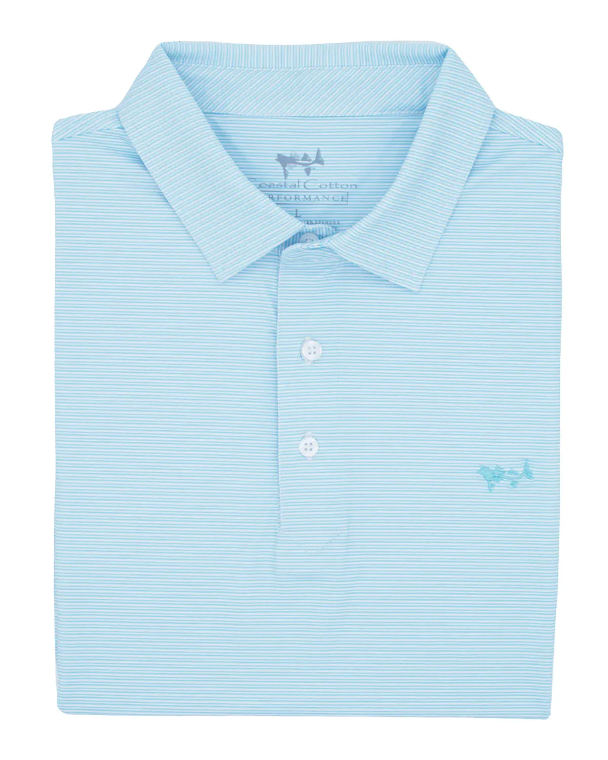 Coastal Cotton Bay Stripe Performance Stripe Polo