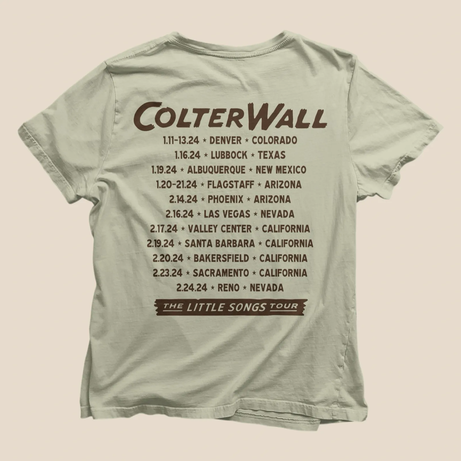 Colter Wall 2023 Tour Cream Shirts