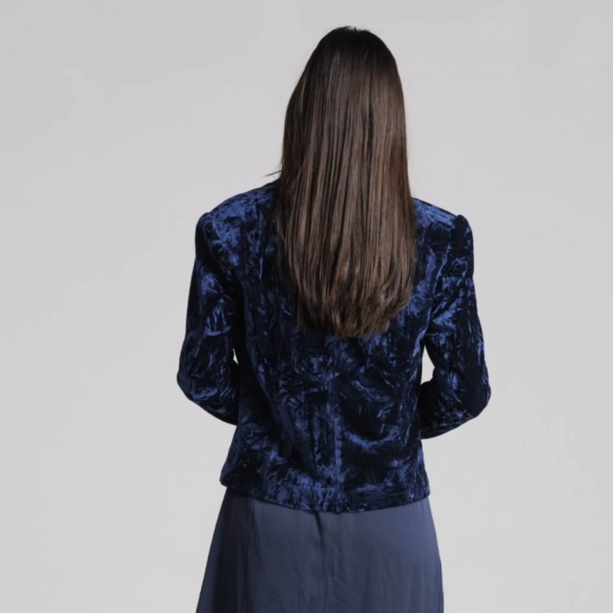 Crushed Velvet Double Breasted Blazer